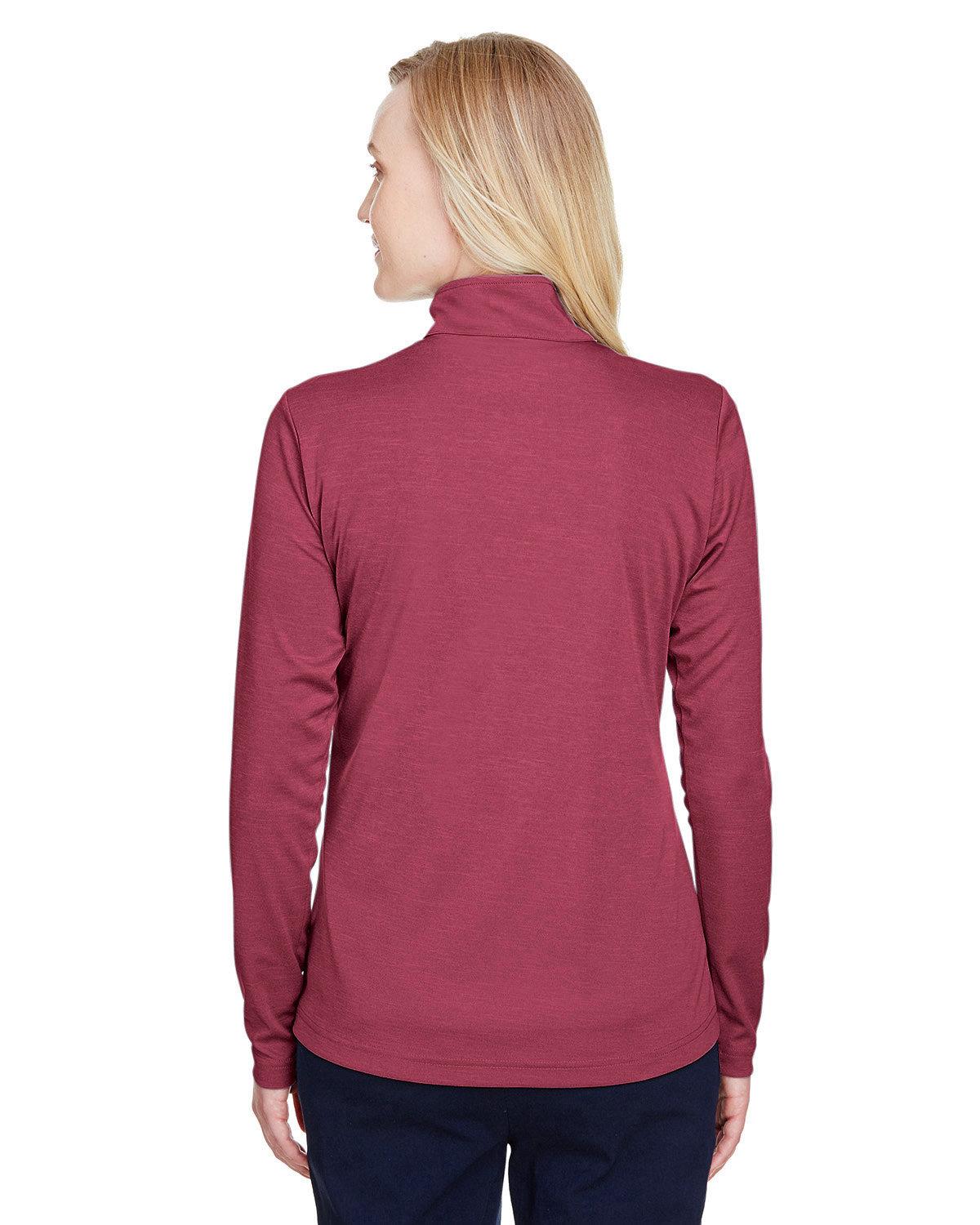TT31HW Team 365 Ladies Zone Sonic Heather Performance Quarter-Zip - Back Image