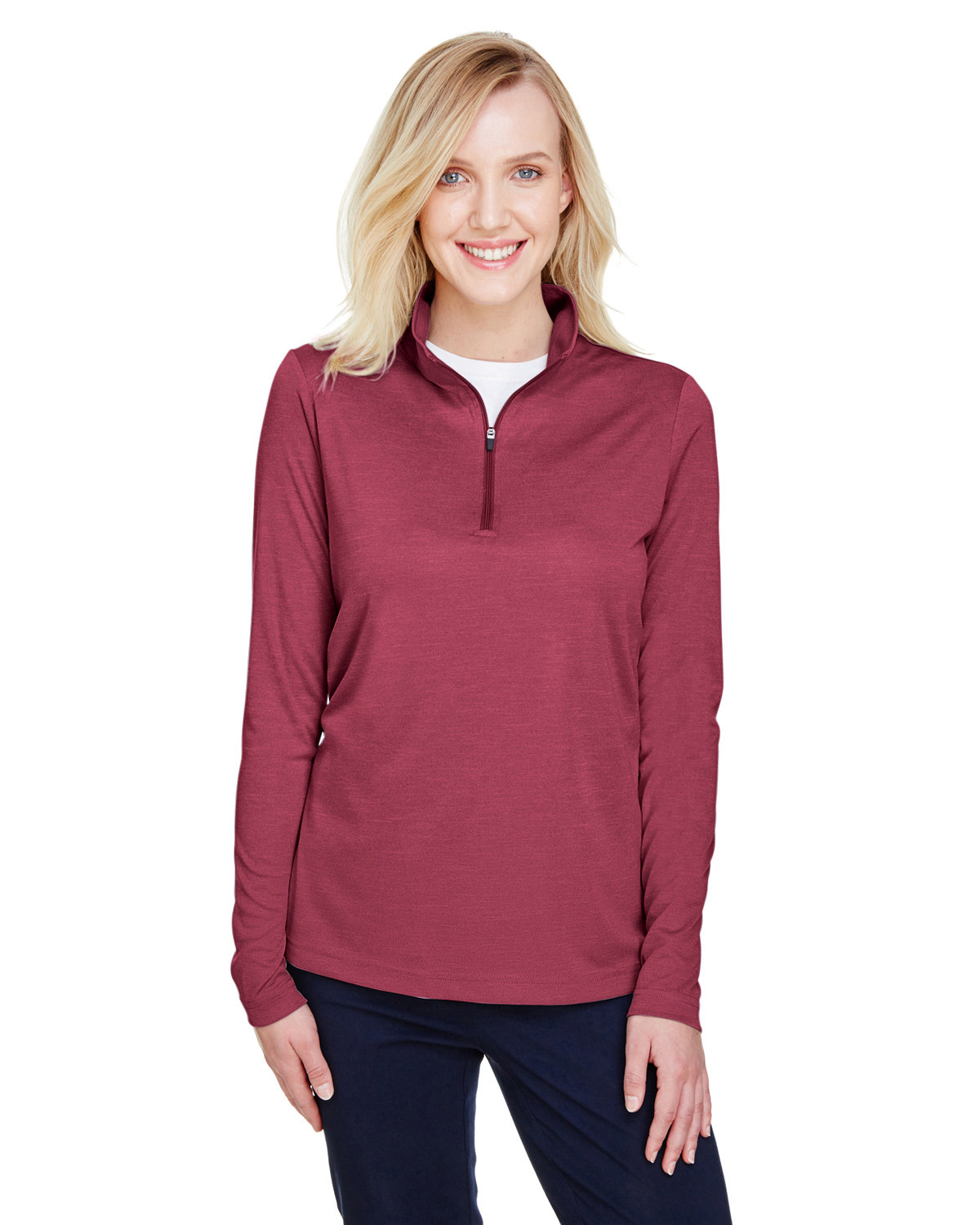 TT31HW Team 365 Ladies Zone Sonic Heather Performance Quarter-Zip