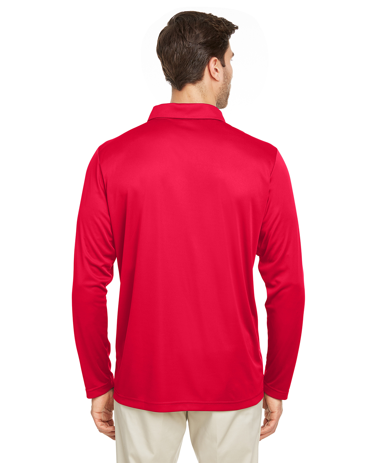 TT51L Team 365 Mens Zone Performance Long Sleeve Polo - Back Image