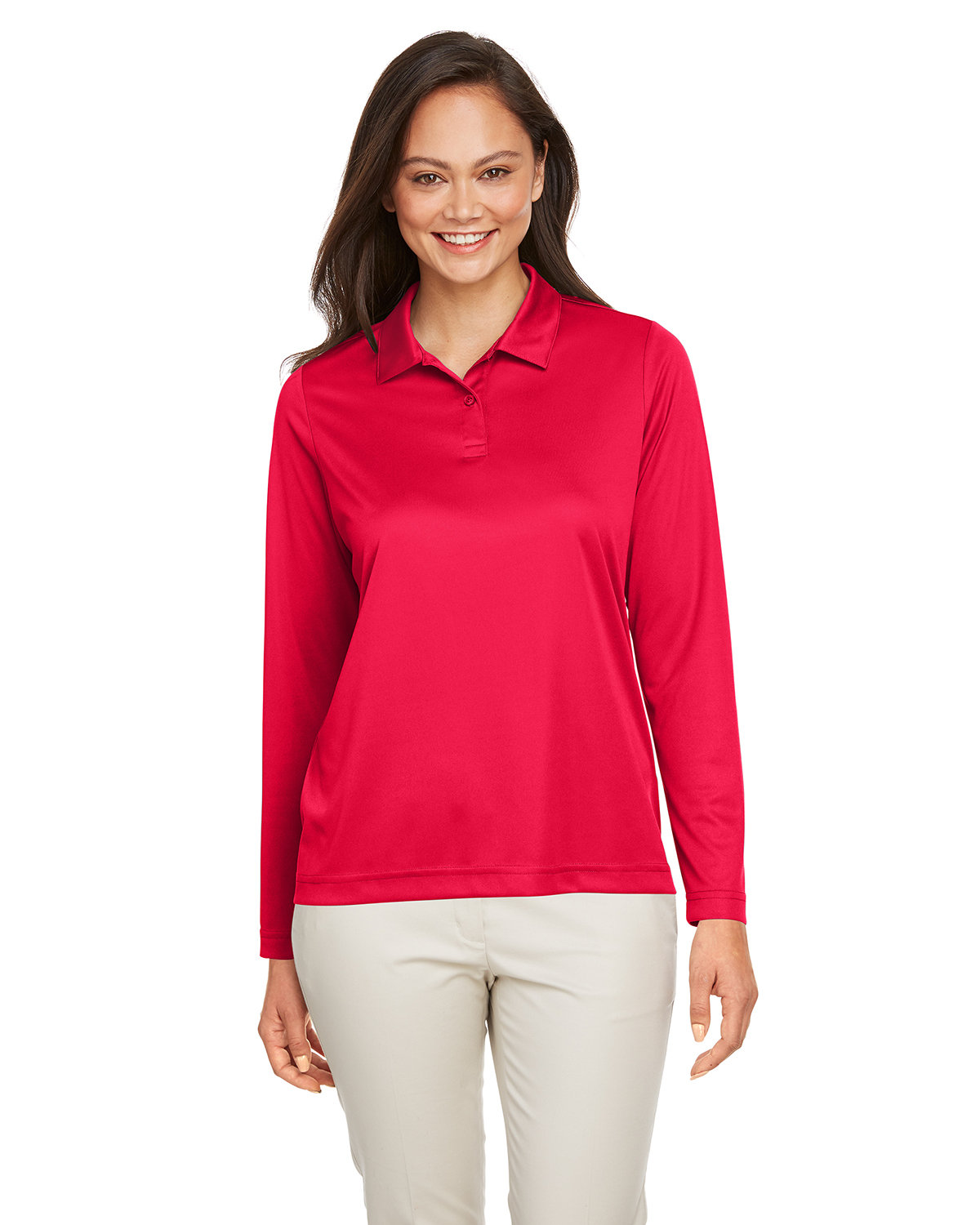 TT51LW Team 365 Ladies Zone Performance Long Sleeve Polo Zoom Image
