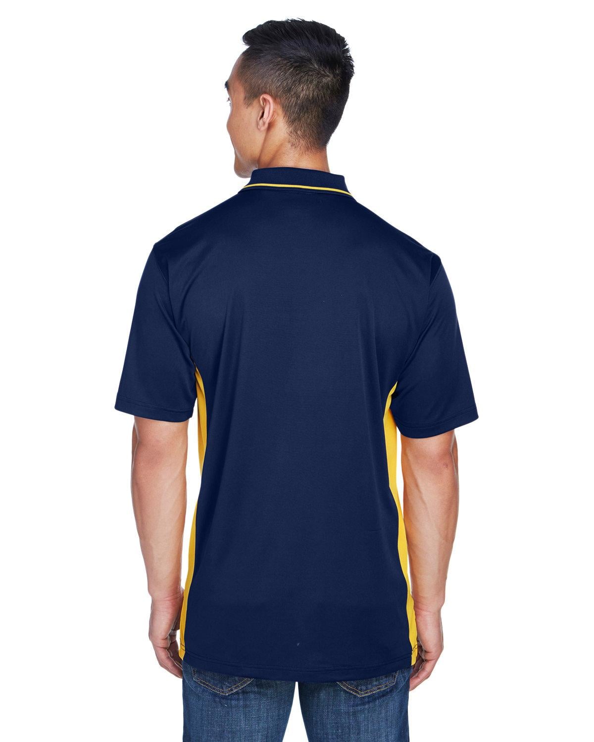 8406 UltraClub Mens Cool & Dry Sport Two-Tone Polo - Back Image