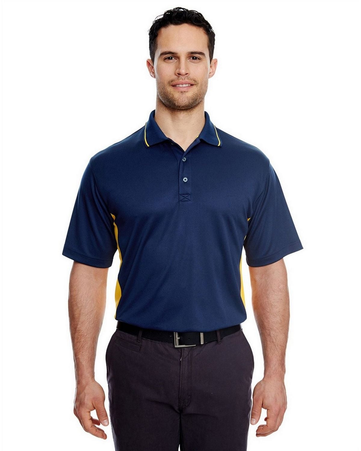 8406 UltraClub Mens Cool & Dry Sport Two-Tone Polo