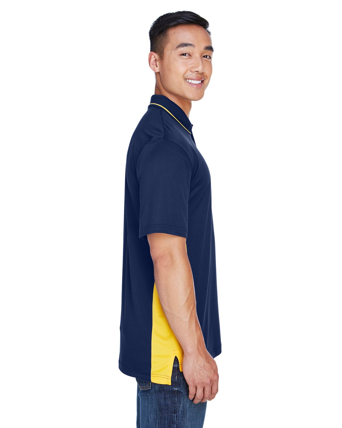 8406 UltraClub Mens Cool & Dry Sport Two-Tone Polo - Siide Image