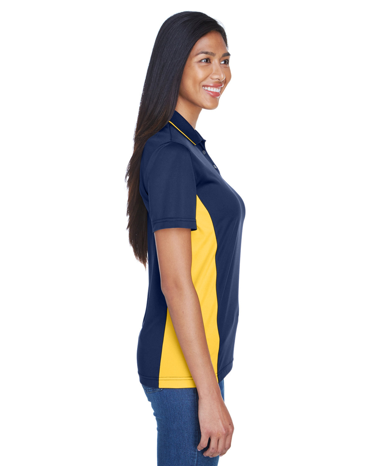 8406L UltraClub Ladies Cool & Dry Sport Two-Tone Polo - Siide Image