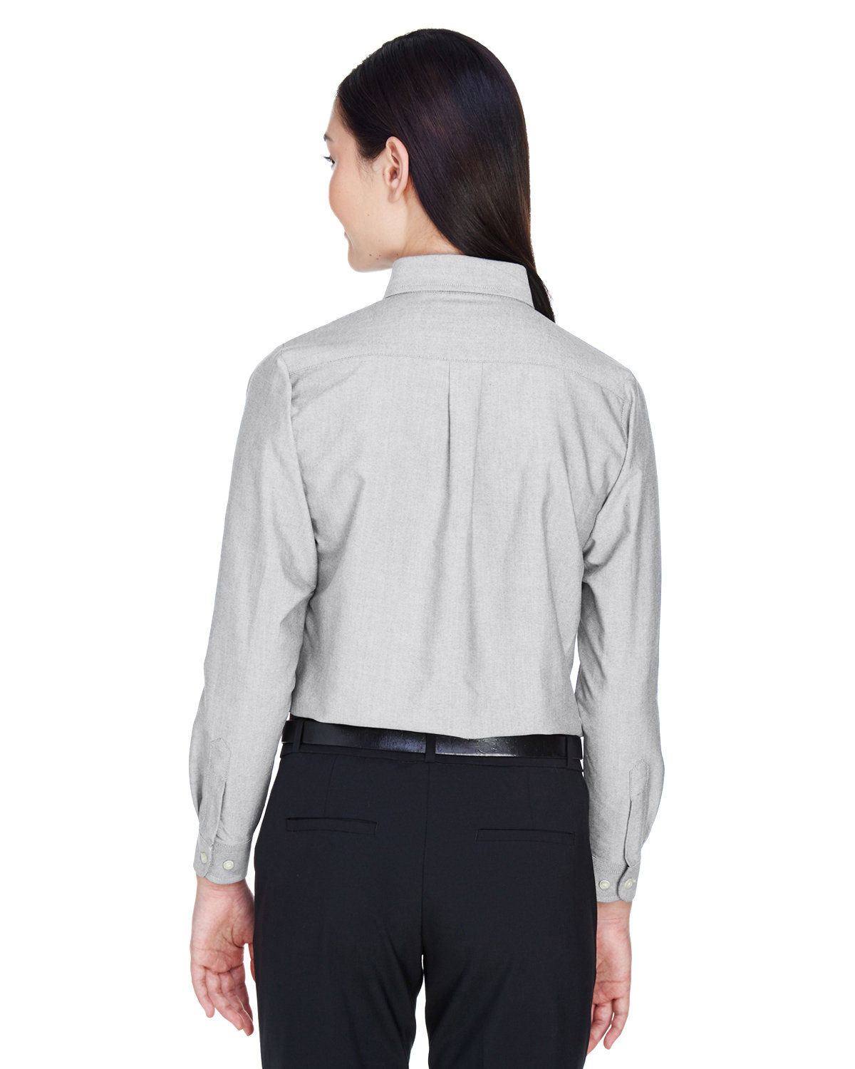 8990 UltraClub Womens Classic Wrinkle-Resistant Oxford Shirt - Back Image
