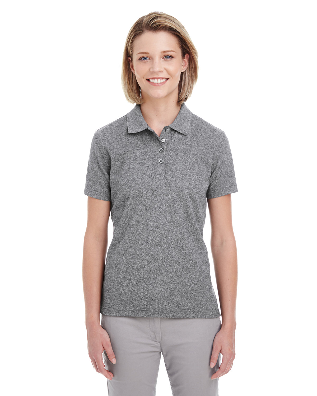 UC100W UltraClub Womens Heathered Pique Polo