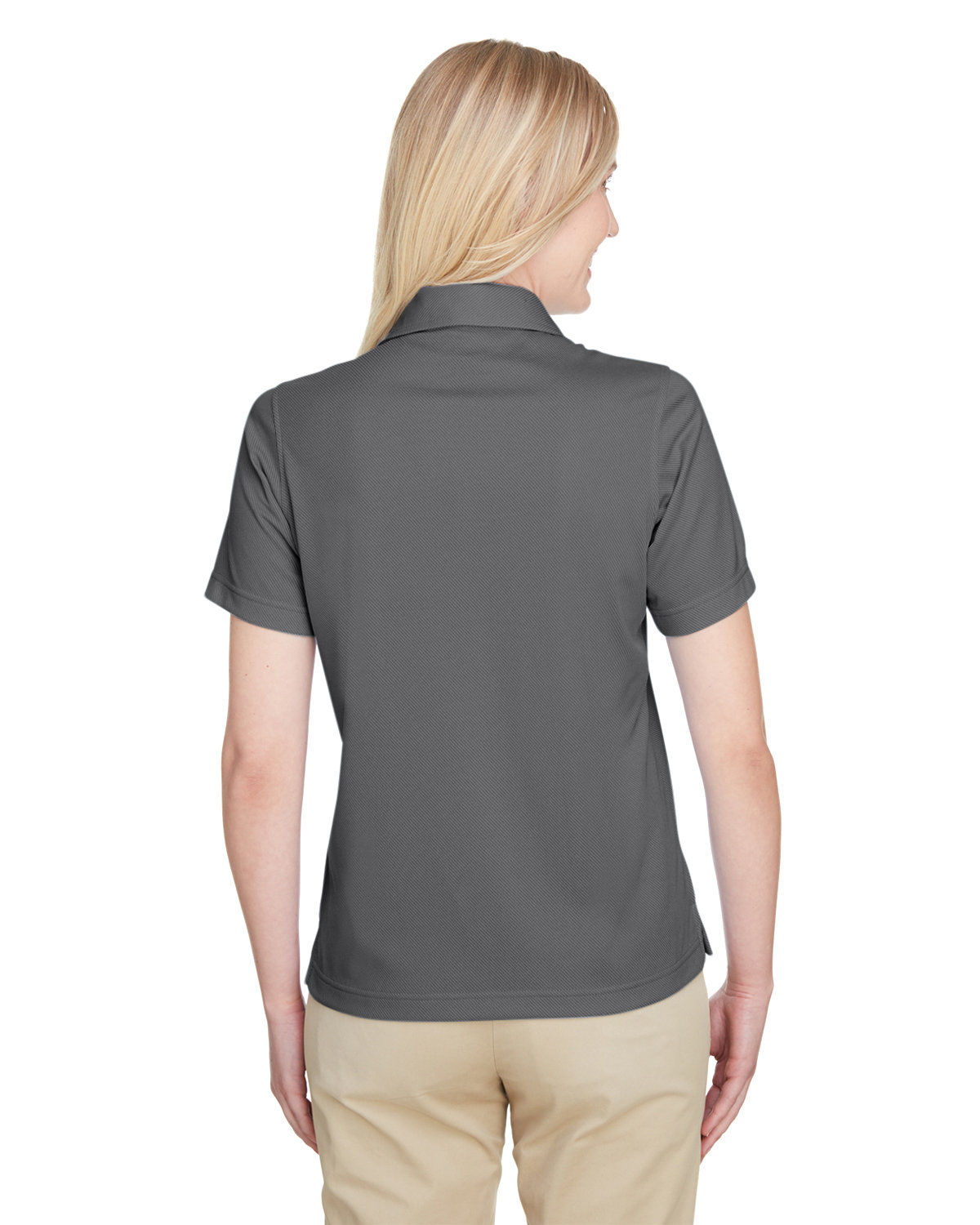 UC102W UltraClub Womens Cavalry Twill Performance Polo - Back Image