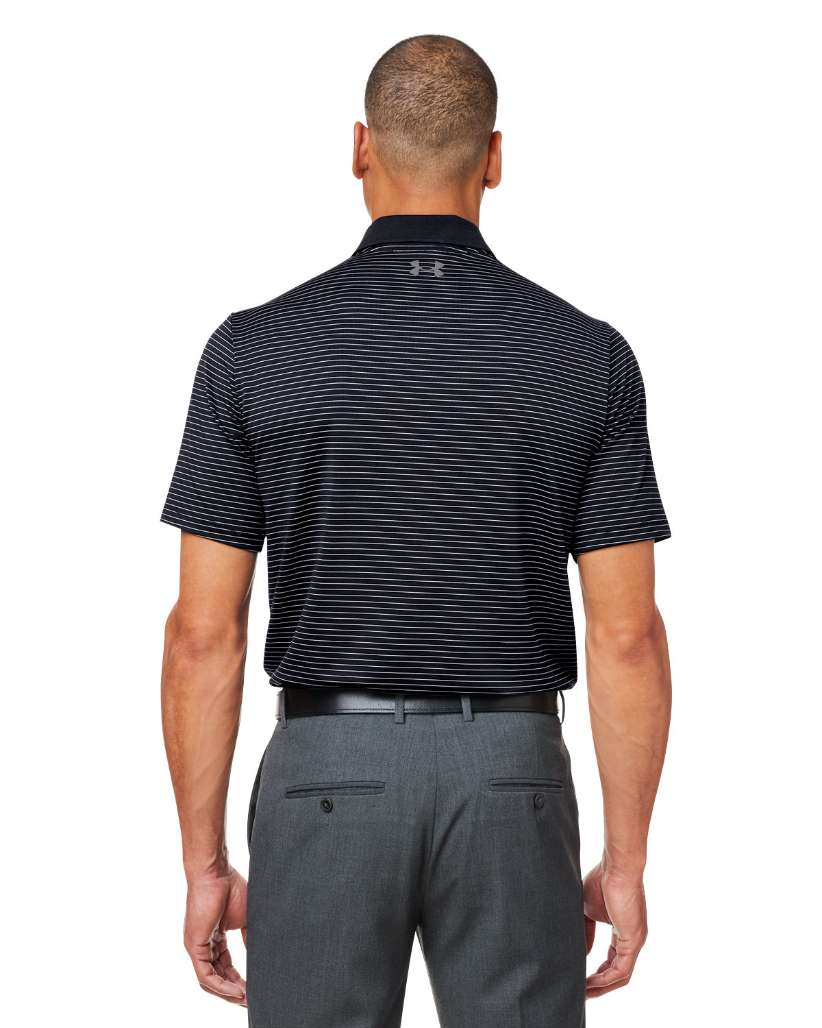 1377376 Under Armour Mens 3.0 Striped Perf Polo - Back Image