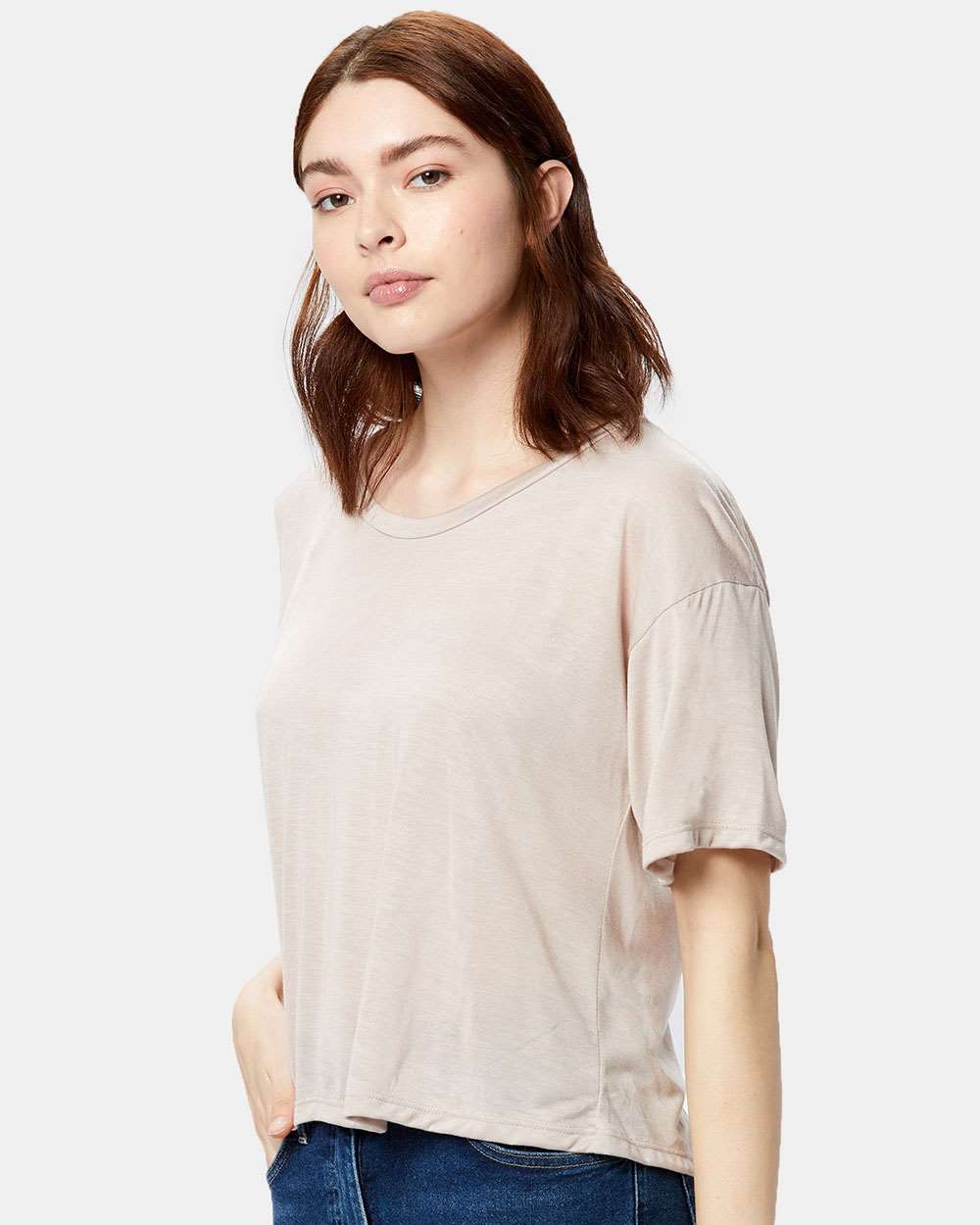 US309 US Blanks Womens Boxy Open Neck Tee - Siide Image