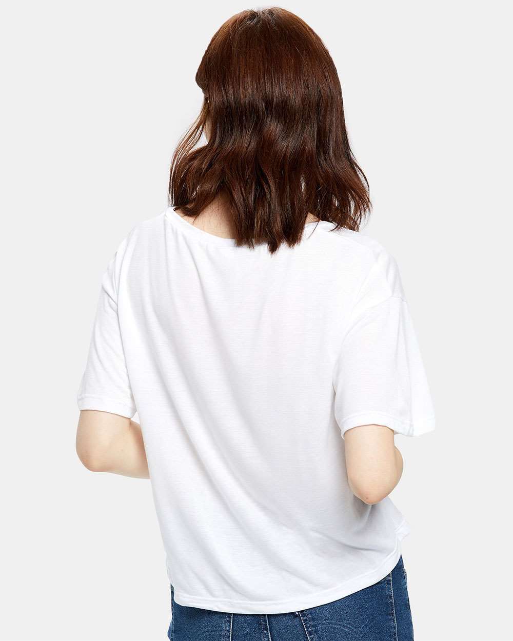 US309 US Blanks Womens Boxy Open Neck Tee US309 US Blanks Womens Boxy Open Neck Tee - Back Image