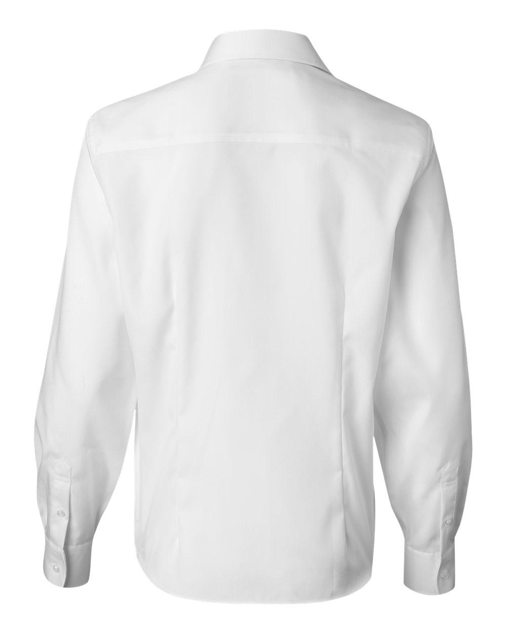 13V0144 Van Heusen Womens Non-Iron Pinpoint Oxford Shirt - Back Image