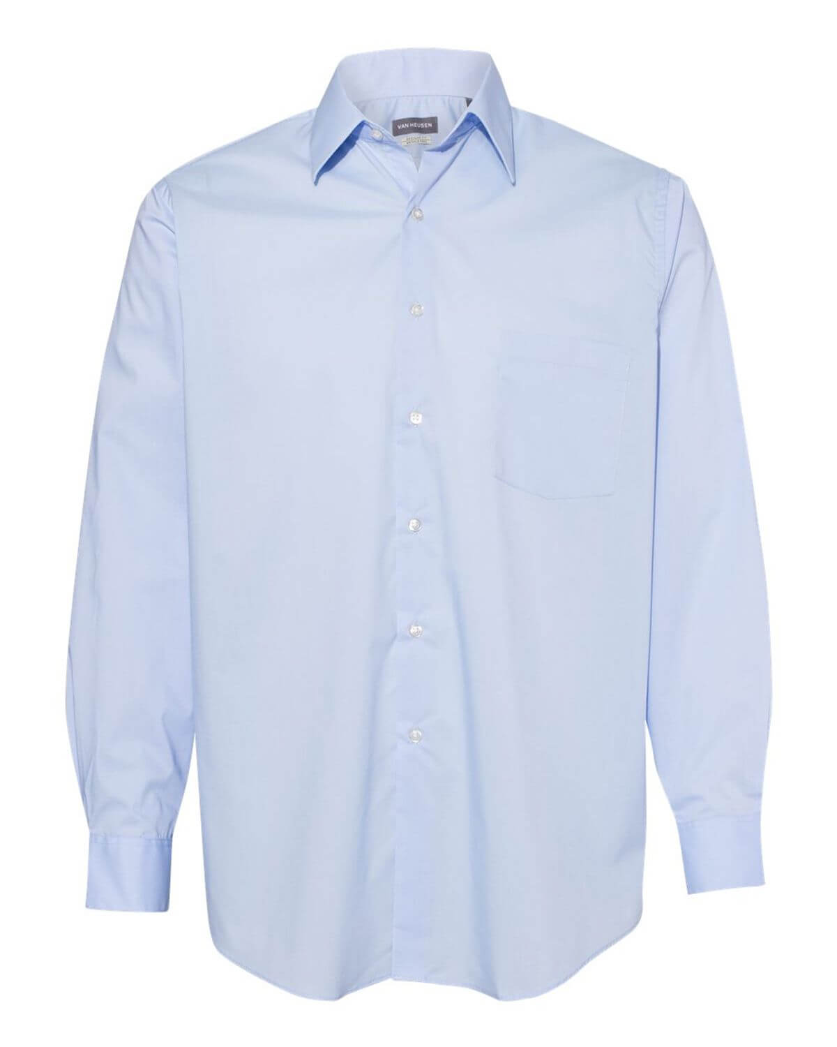 13V5052 Van Heusen Broadcloth Point Collar Solid Shirt Zoom Image