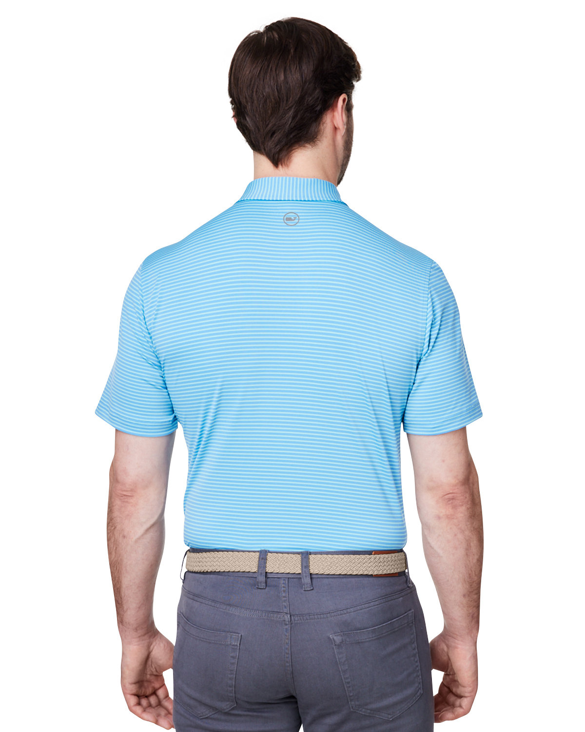 G012426 vineyard vines Mens Bradley Stripe Sankaty Polo - Back Image