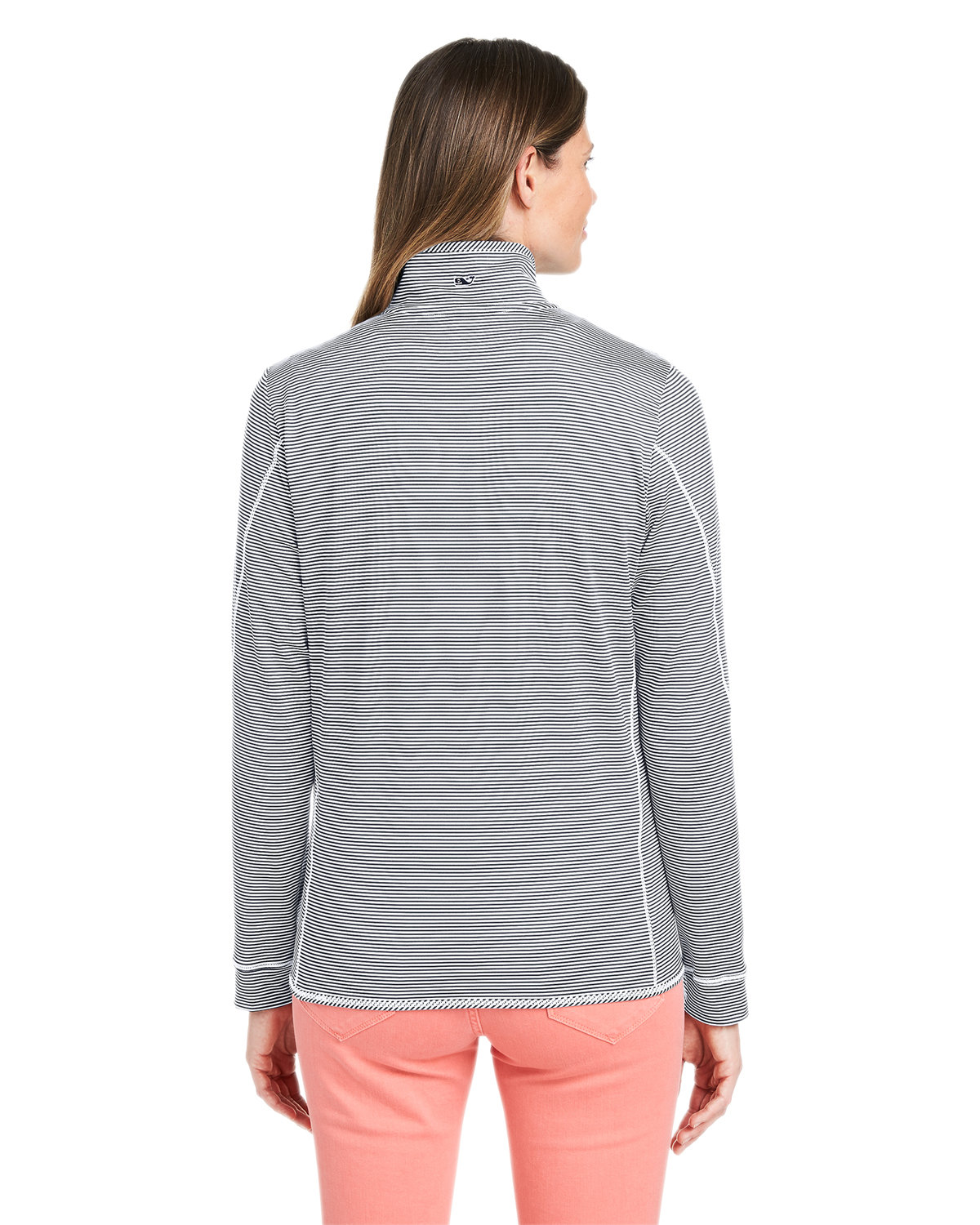 K002521 vineyard vines Ladies Microstripe Sankaty Half-Zip Pullover K002521 vineyard vines Ladies Microstripe Sankaty Half-Zip Pullover - Back Image