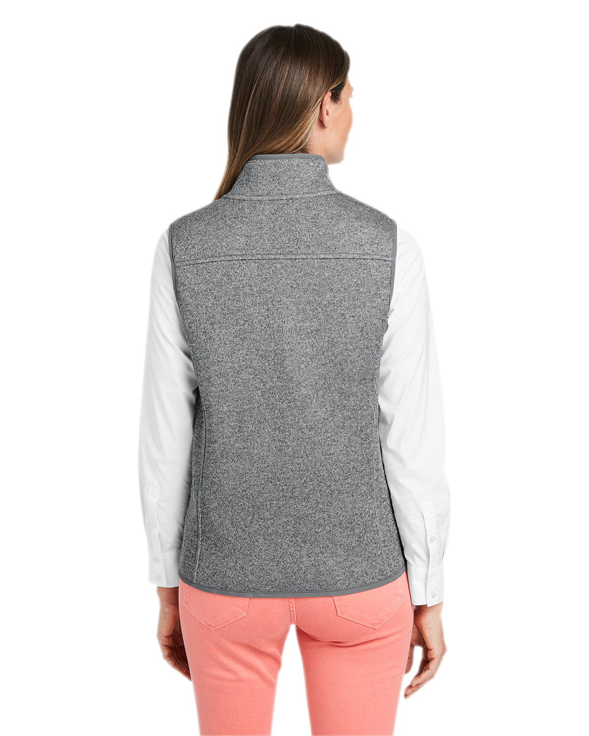 O001411 vineyard vines Ladies Mountain Sweater Fleece Vest - Back Image
