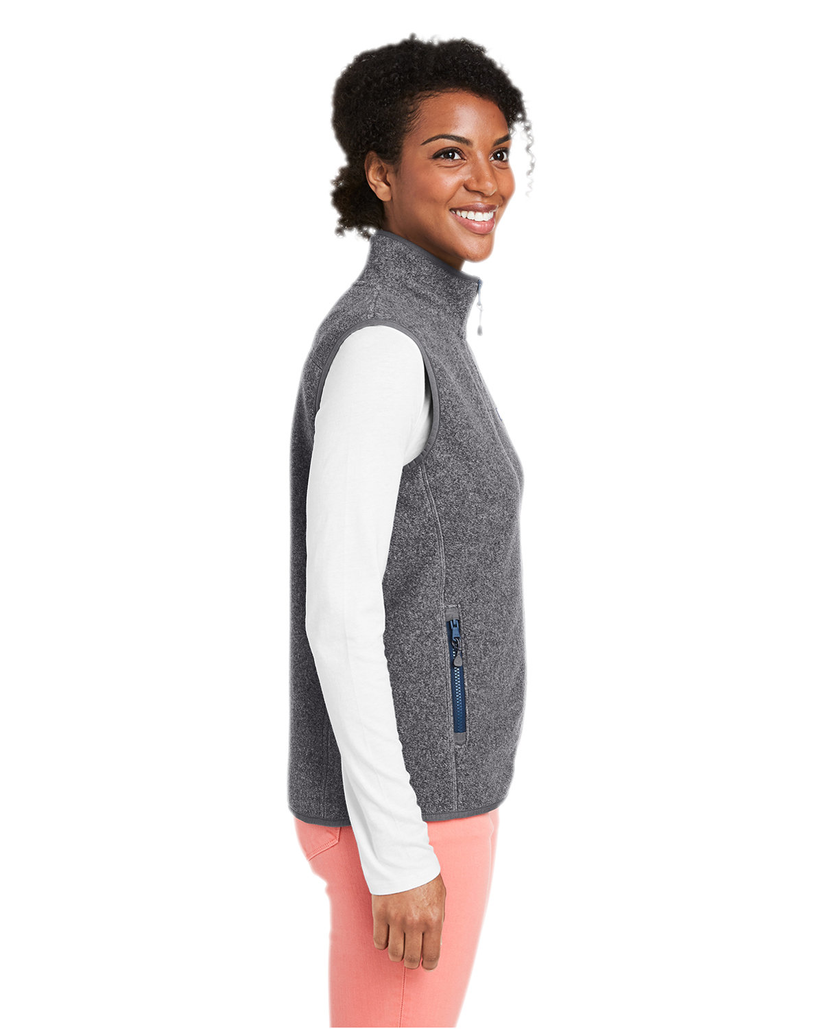 O001412 vineyard vines Ladies Harbor Fleece Vest - Siide Image
