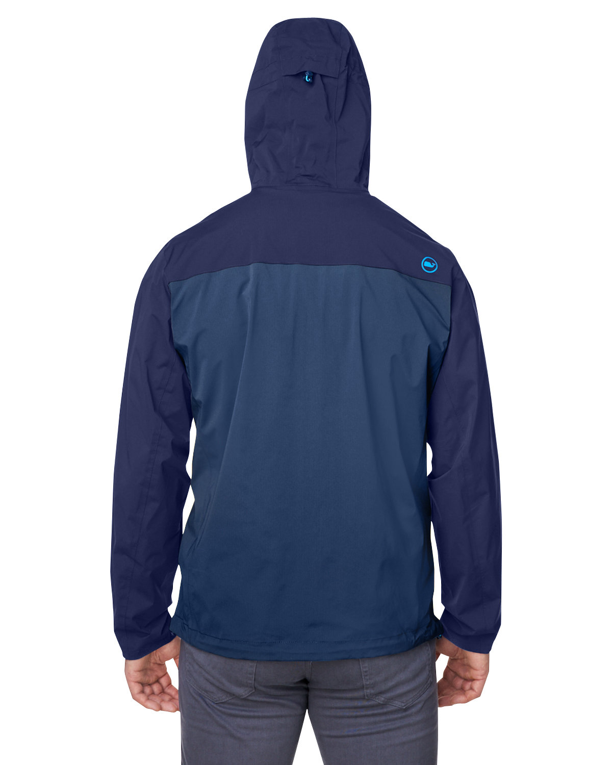 O001647 vineyard vines Mens On-The-Go Packable Rain Shell - Back Image