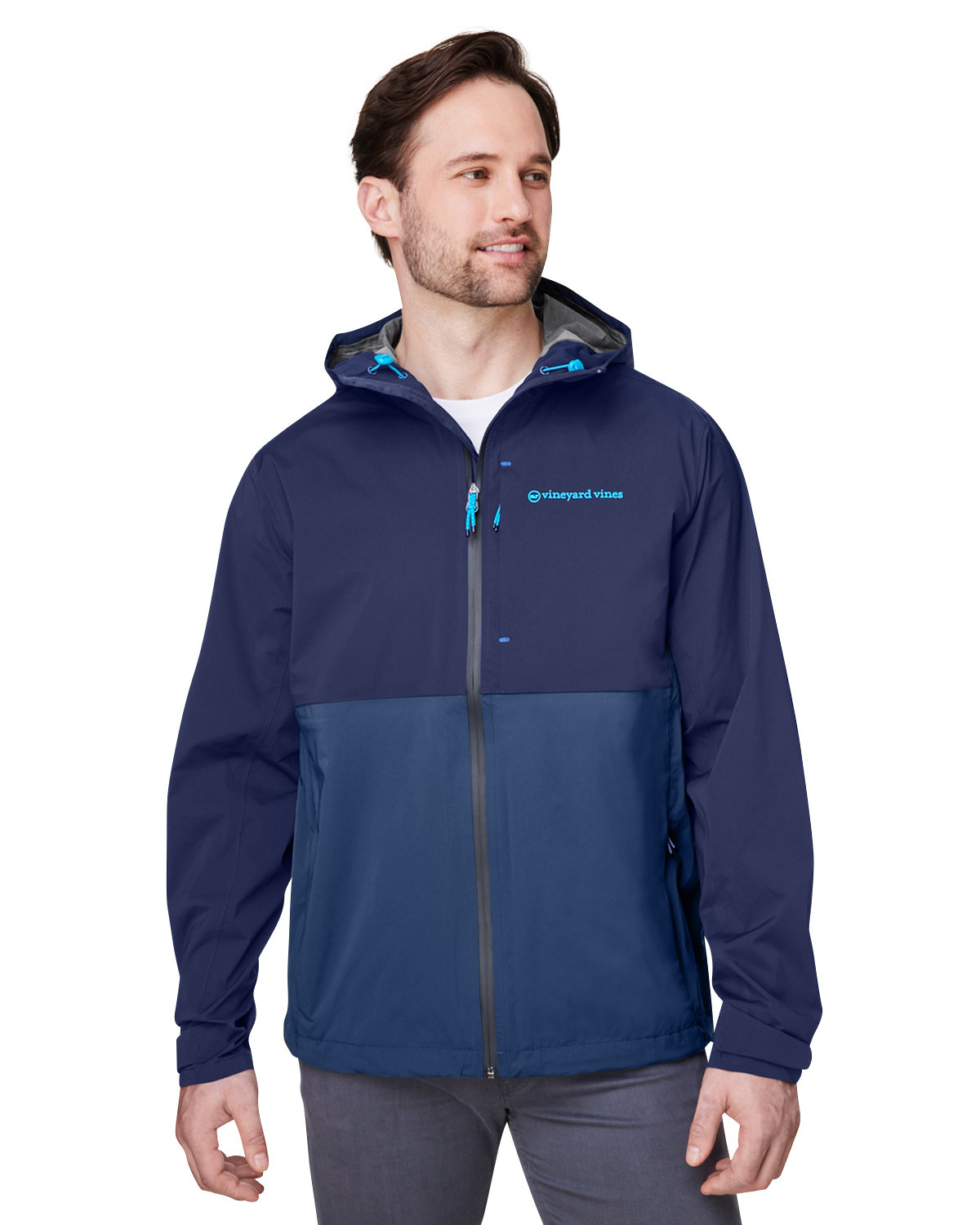 O001647 vineyard vines Mens On-The-Go Packable Rain Shell