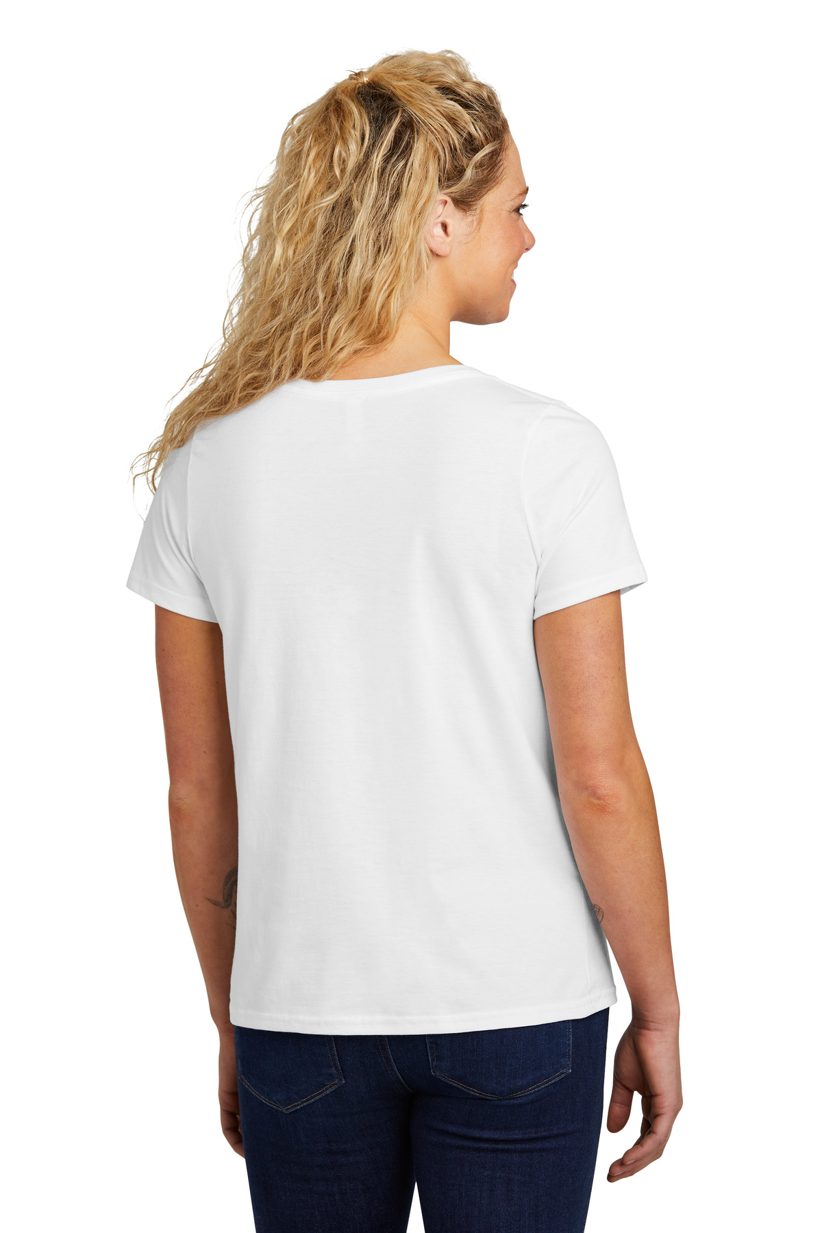 LVL45V Volunteer Knitwear Womens Daily V-Neck Tee - Back Image