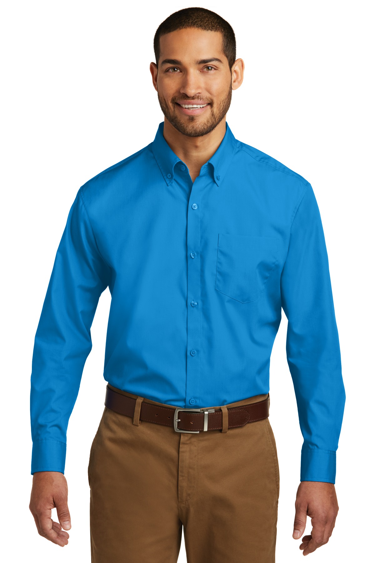 W100 Port Authority Long Sleeve Carefree Poplin Shirt