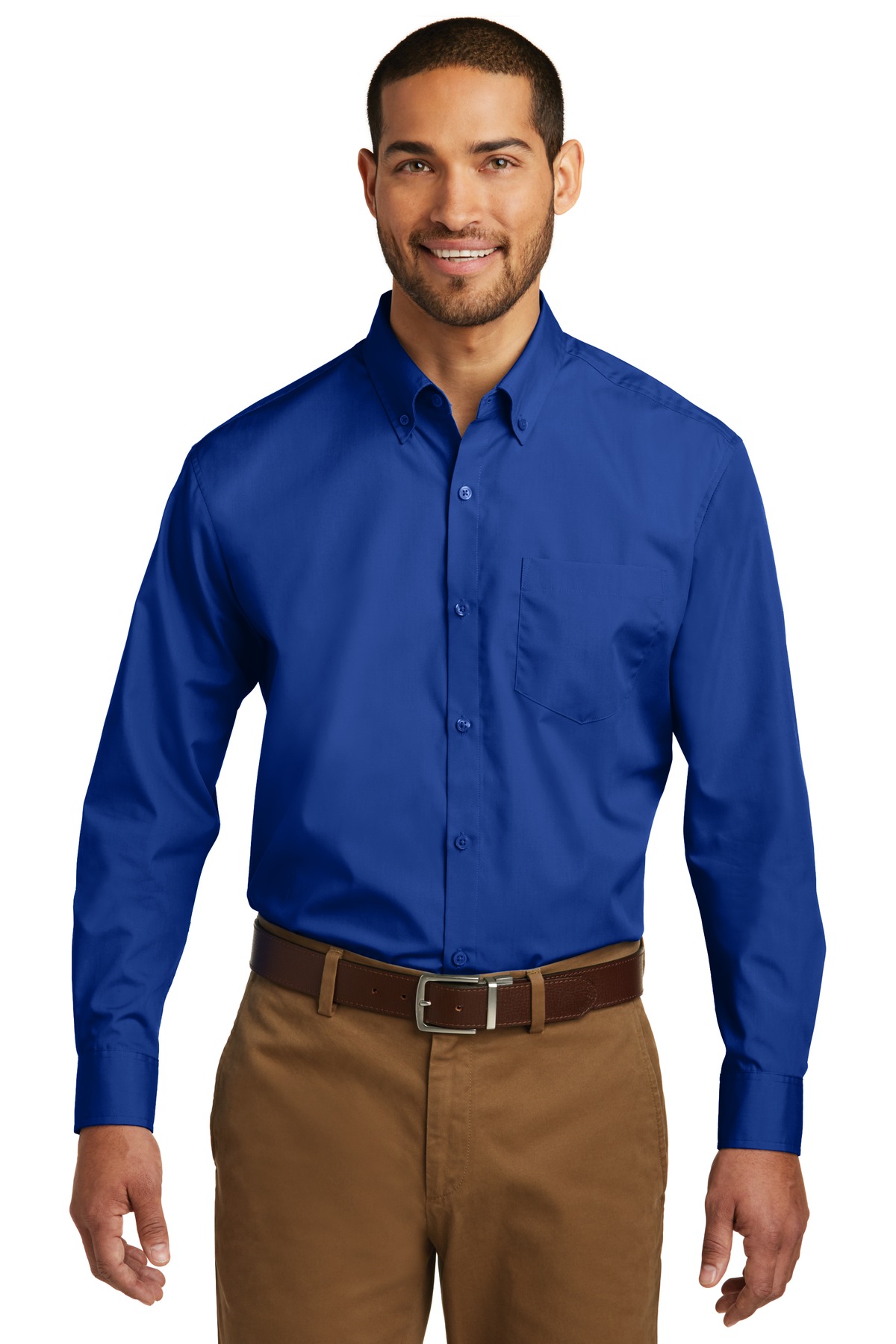 W100 Port Authority Long Sleeve Carefree Poplin Shirt