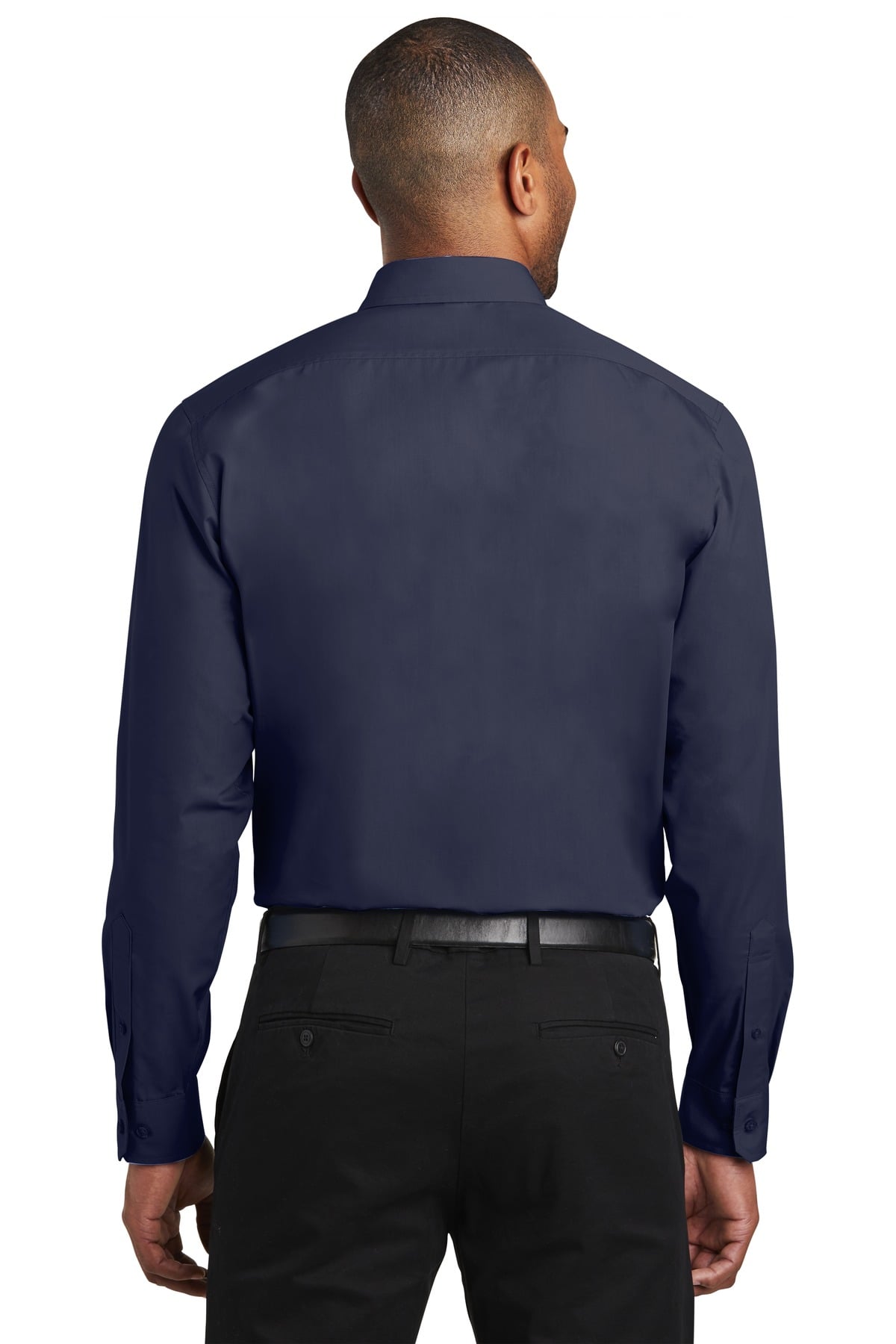 W103 Port Authority Slim Fit Carefree Poplin Shirt - Back Image