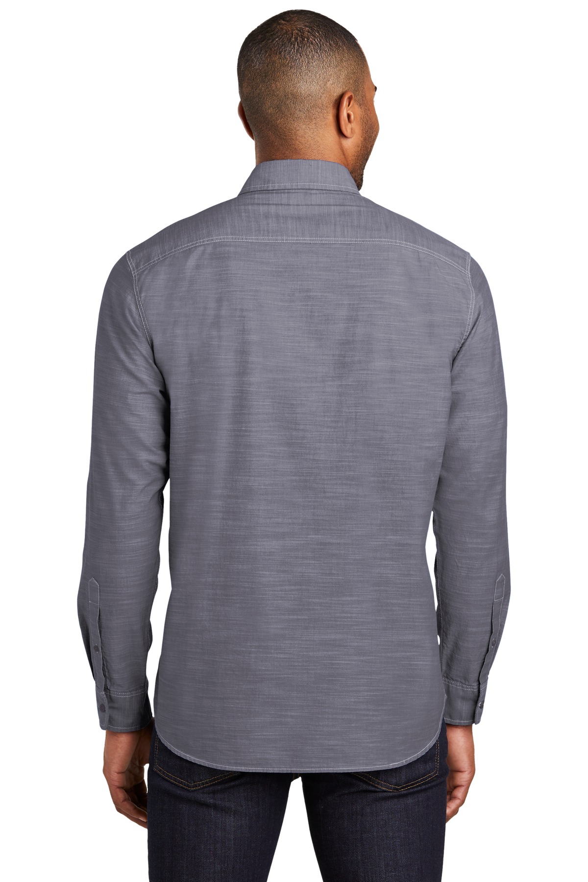 W380 Port Authority Slub Chambray Shirt. - Back Image