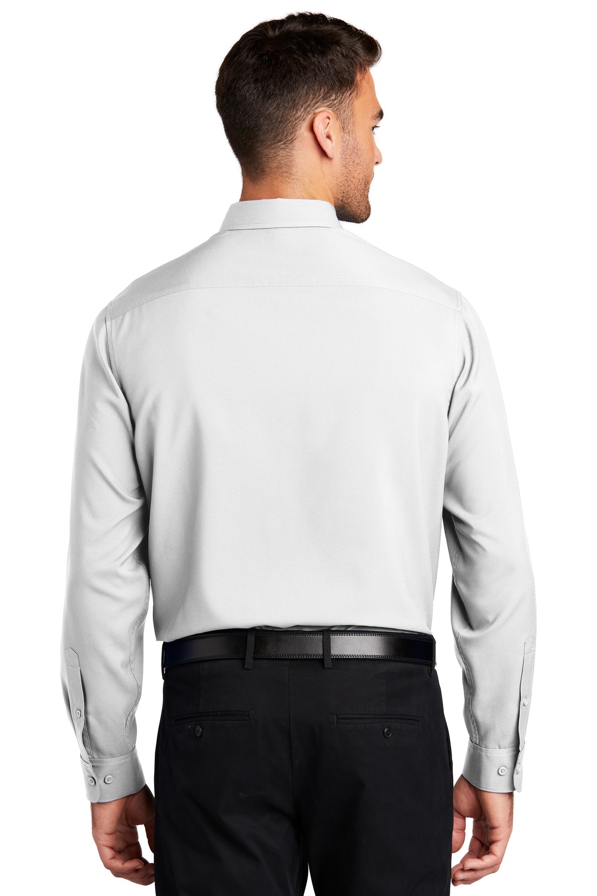 W401 Port Authority Long Sleeve Performance Staff Shirt - Back Image