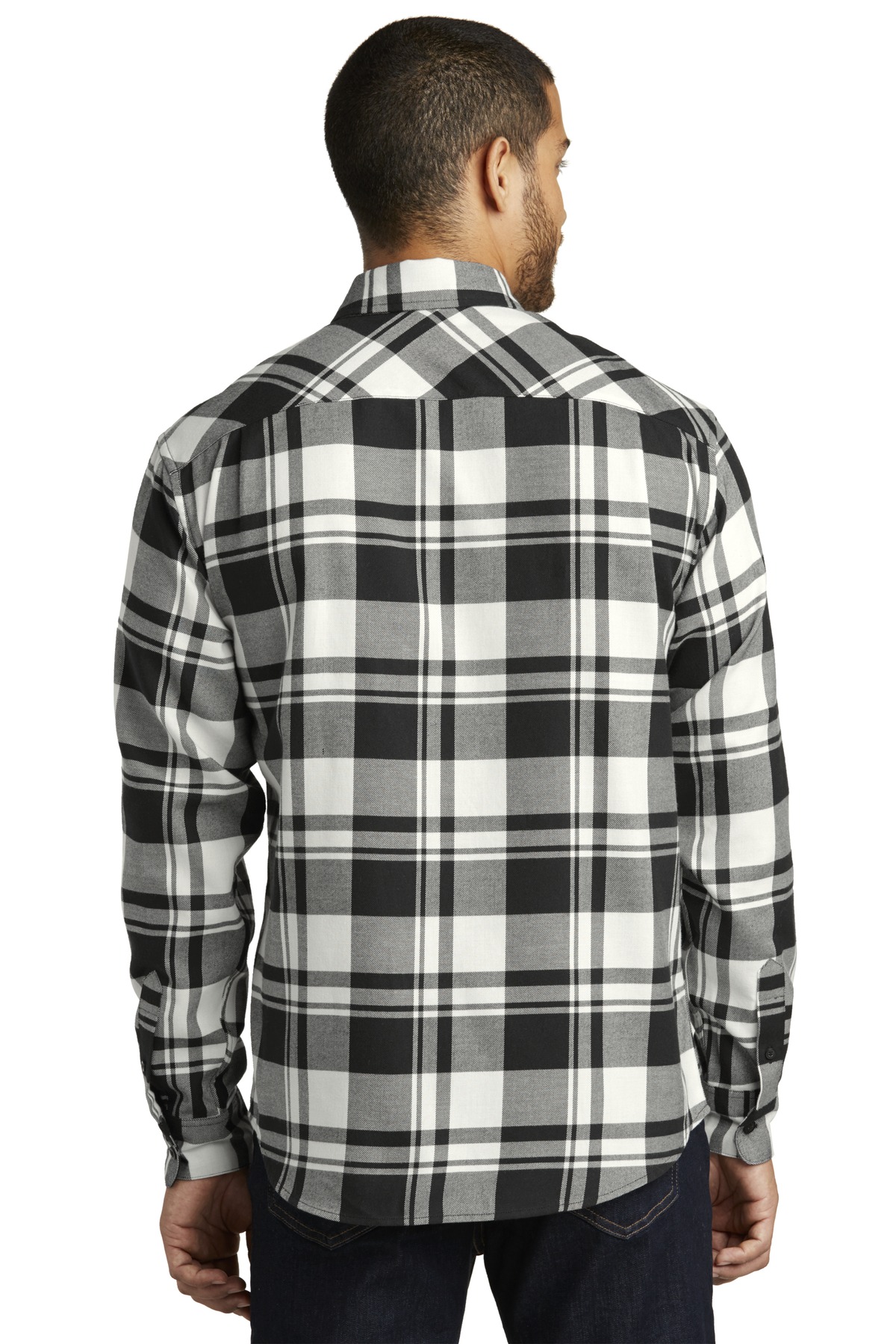 W668 Port Authority Plaid Flannel Shirt. - Back Image