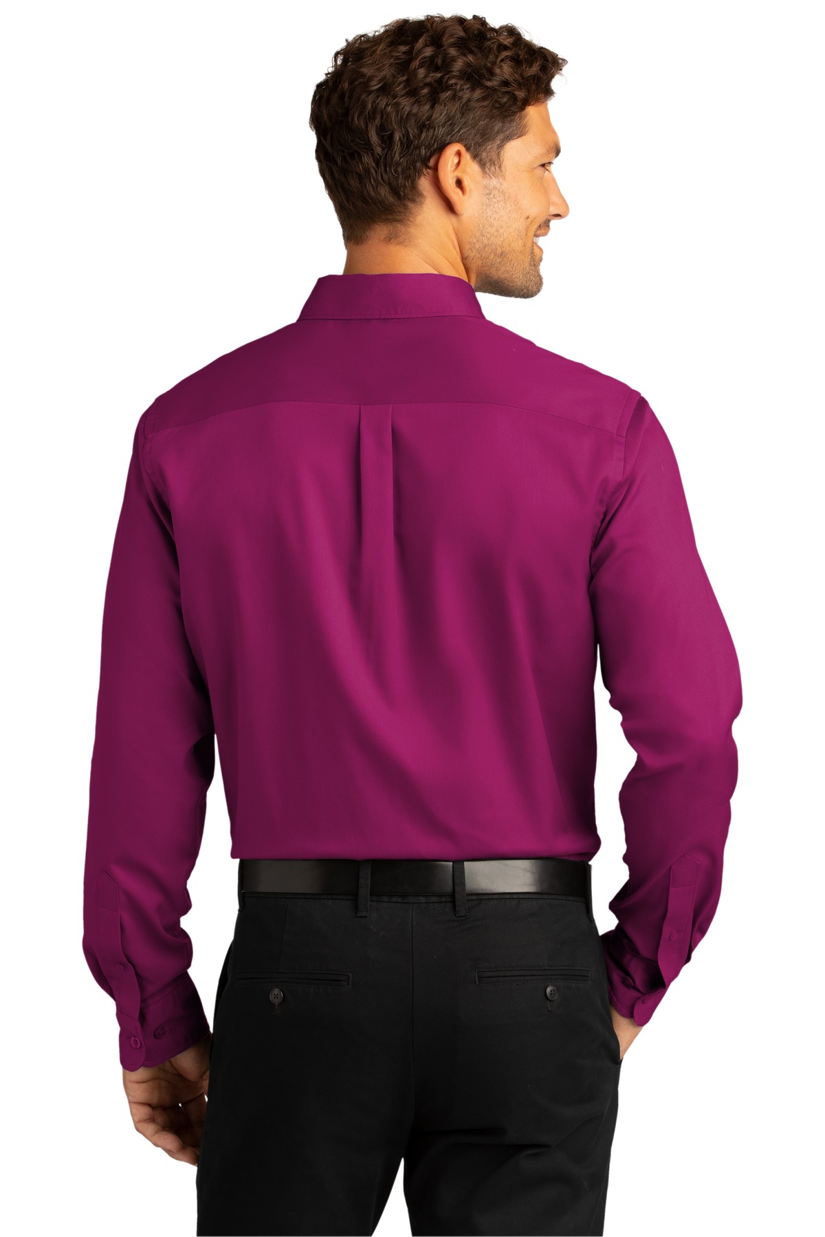 W808 Port Authority Long Sleeve SuperPro React Twill Shirt. - Back Image