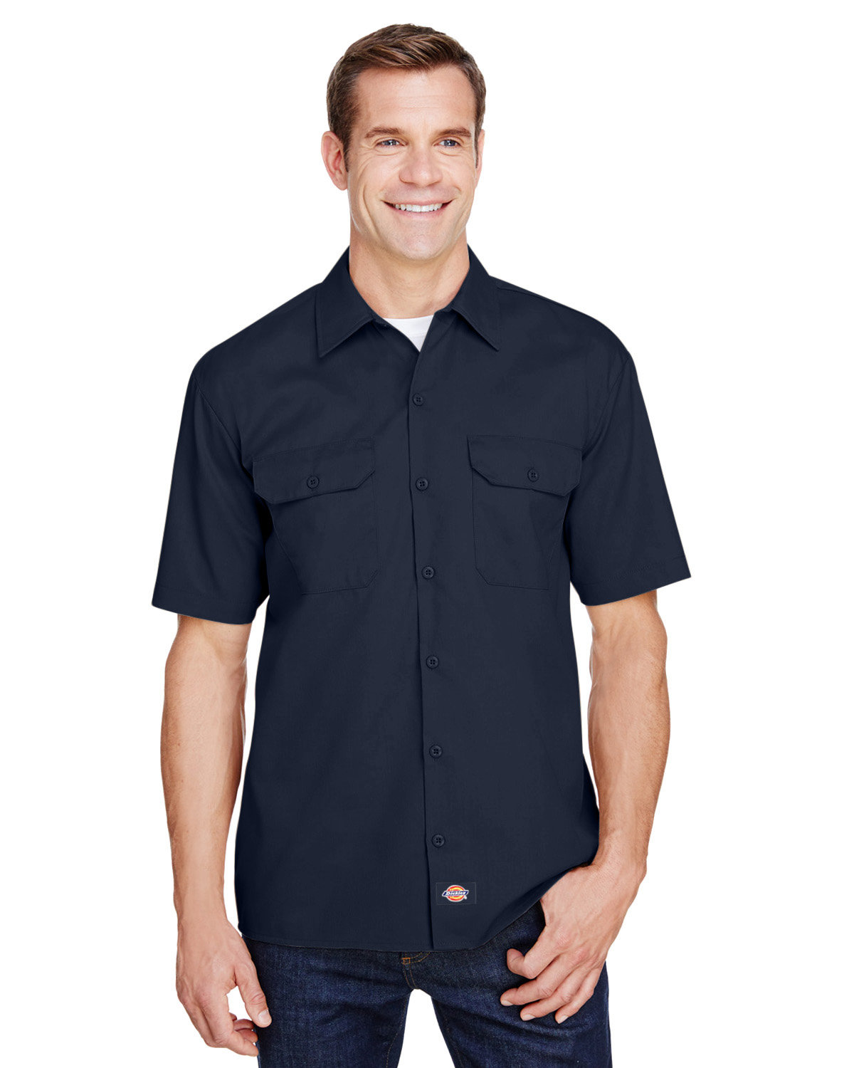 WS675 Dickies Mens FLEX Short-Sleeve Twill Work Shirt WS675 Dickies Mens FLEX Short-Sleeve Twill Work Shirt