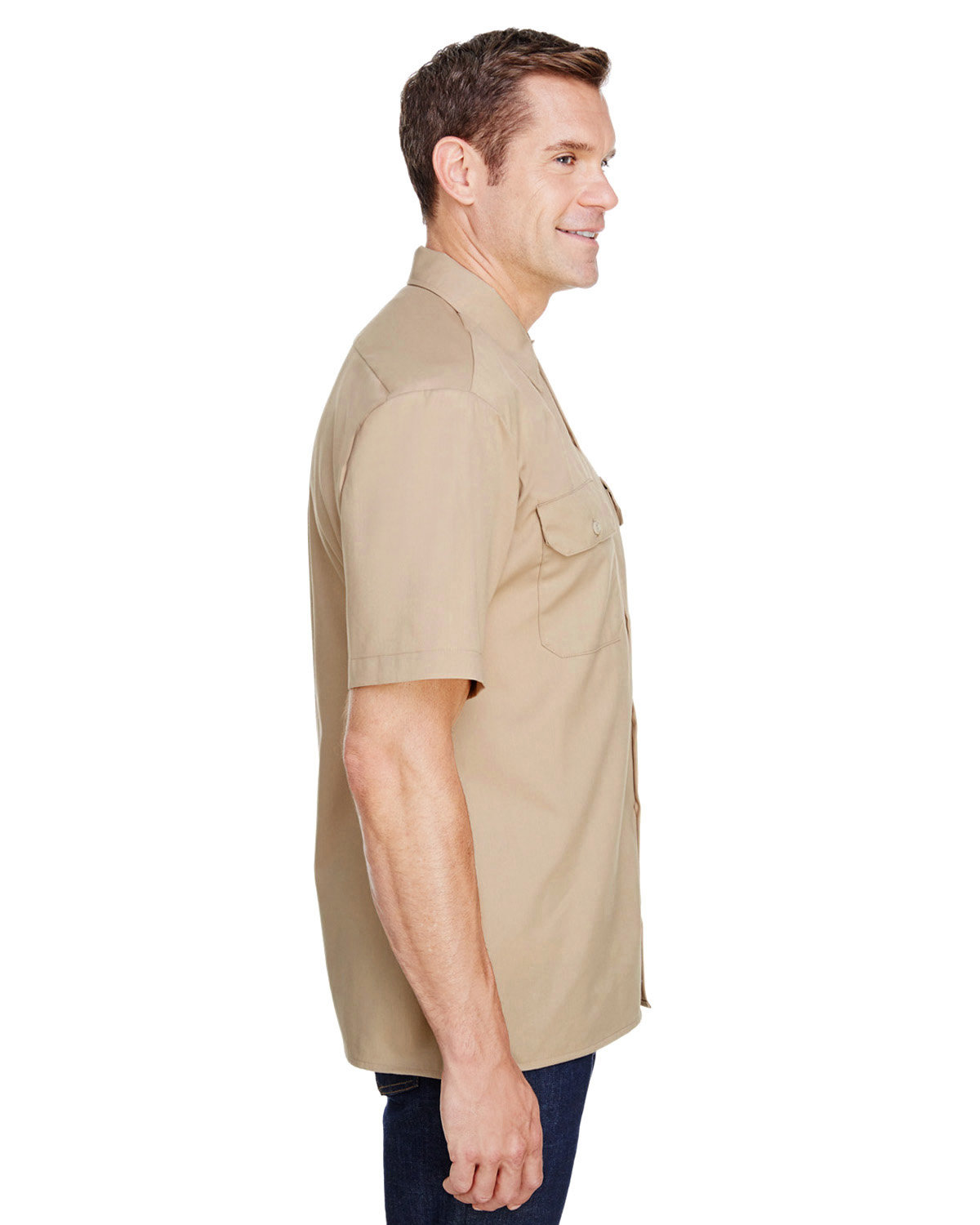 WS675 Dickies Mens FLEX Short-Sleeve Twill Work Shirt WS675 Dickies Mens FLEX Short-Sleeve Twill Work Shirt - Siide Image
