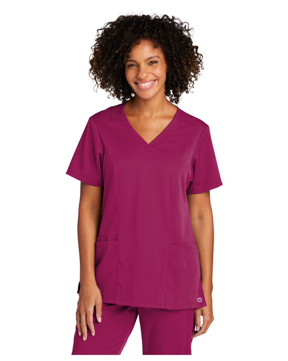 WW4168 Wonderwink Womens Premiere Flex V-Neck Top Zoom Image
