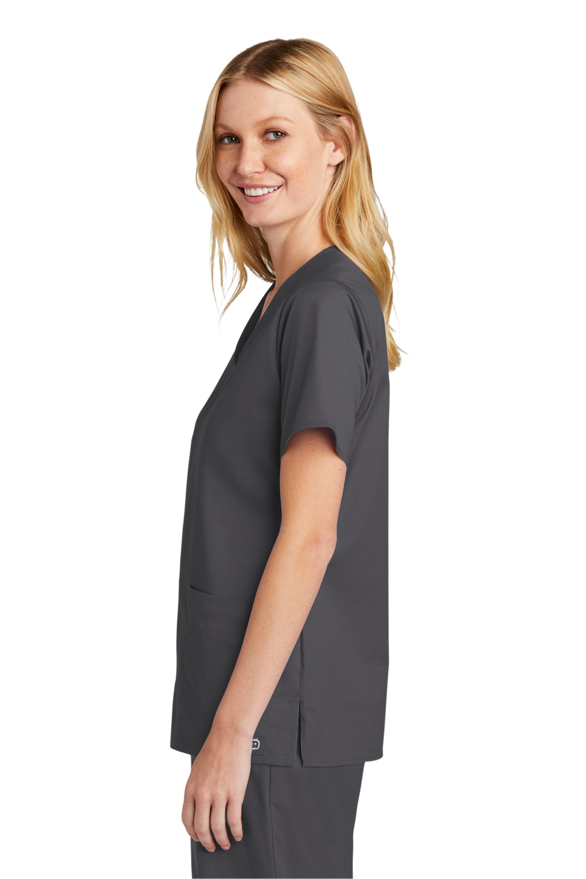 WW4560 Wonderwink Womens WorkFlex V-Neck Top - Siide Image