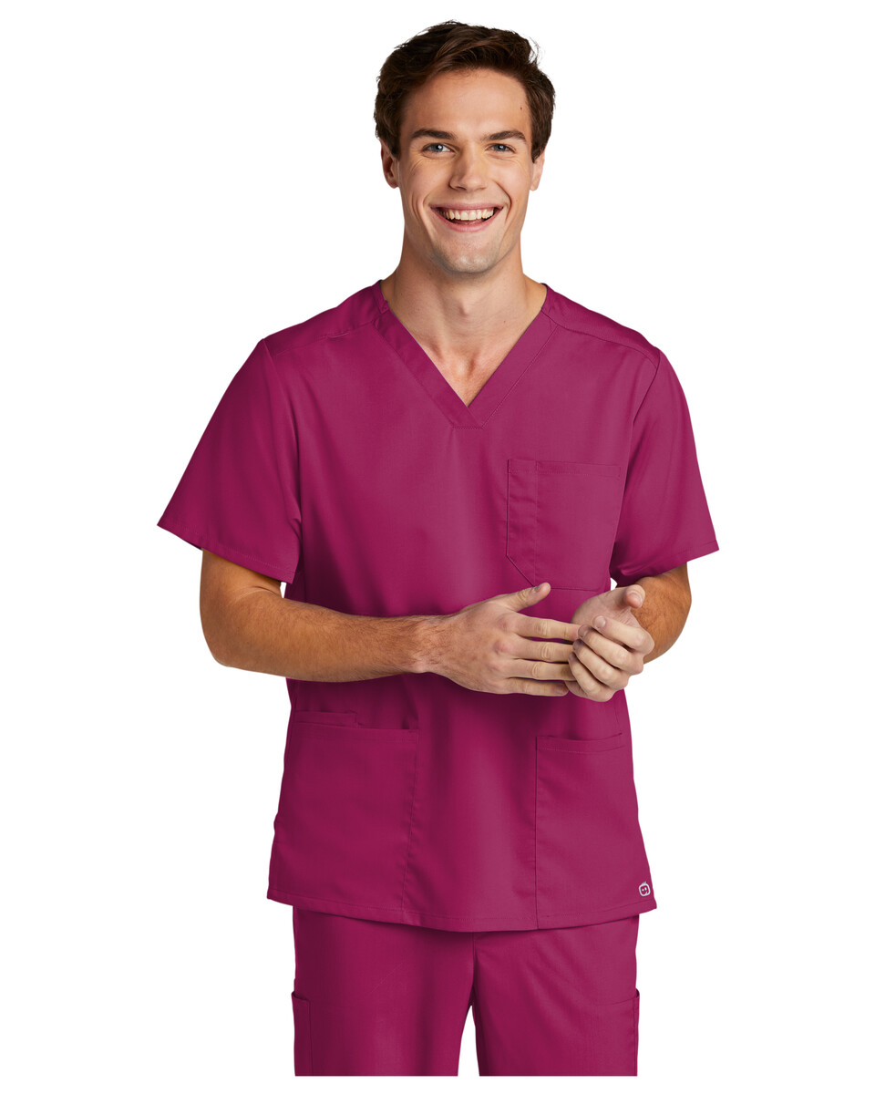 WW5068 Wonderwink Mens Premiere Flex V-Neck Top Zoom Image