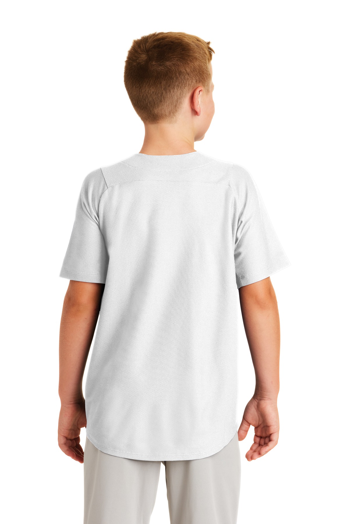 YNEA220 New Era Youth Diamond Era Full-Button Jersey. - Back Image