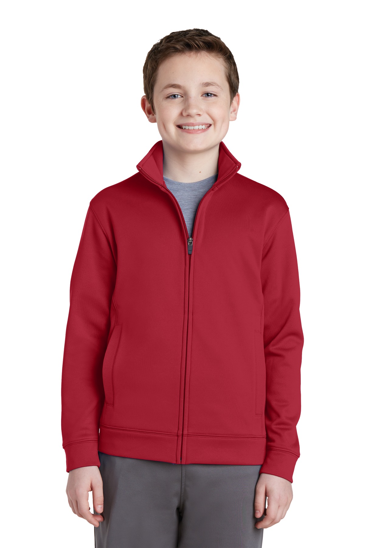 YST241 Sport-Tek Youth Sport-Wick Fleece Full-Zip Jacket. Zoom Image