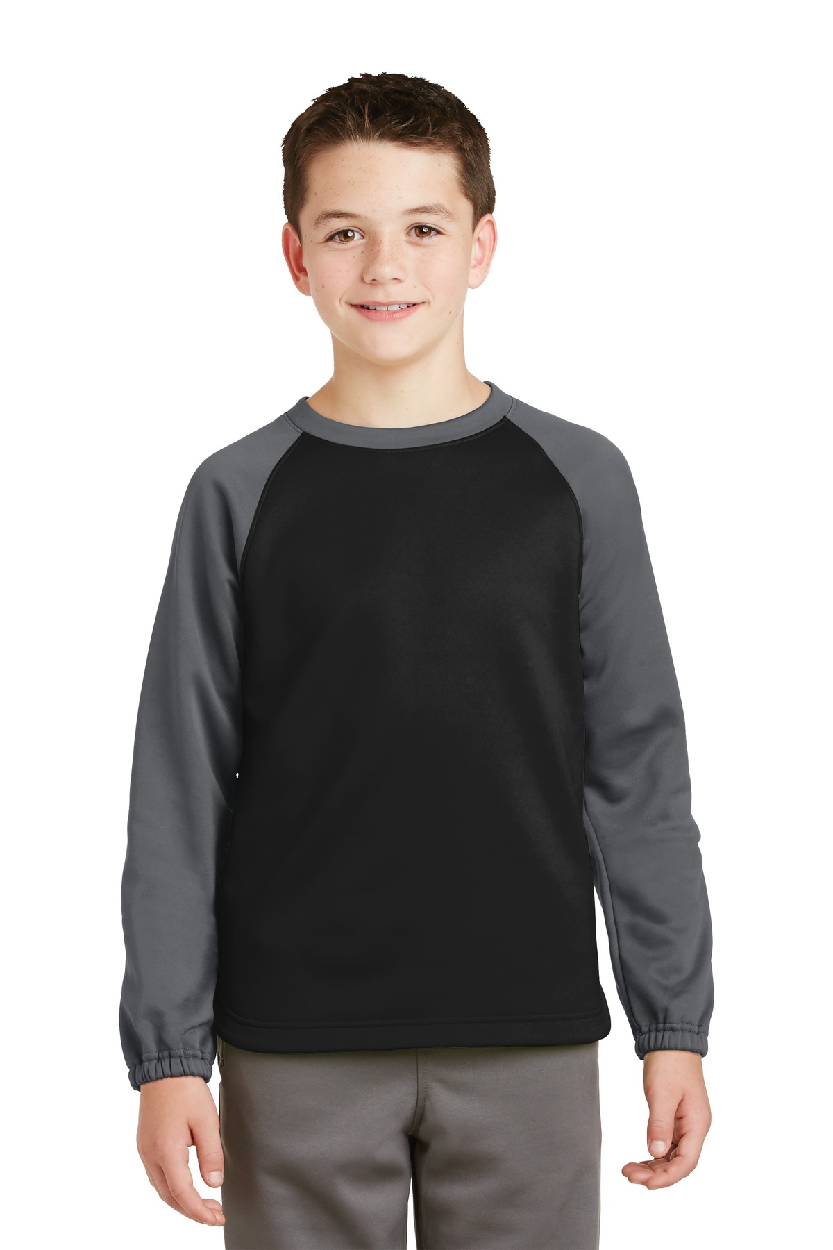 Sport-Tek Screen Print YST242 Youth Sport-Wick Raglan Colorblock Fleece Crewneck Sport-Tek Screen Print YST242 Youth Sport-Wick Raglan Colorblock Fleece Crewneck