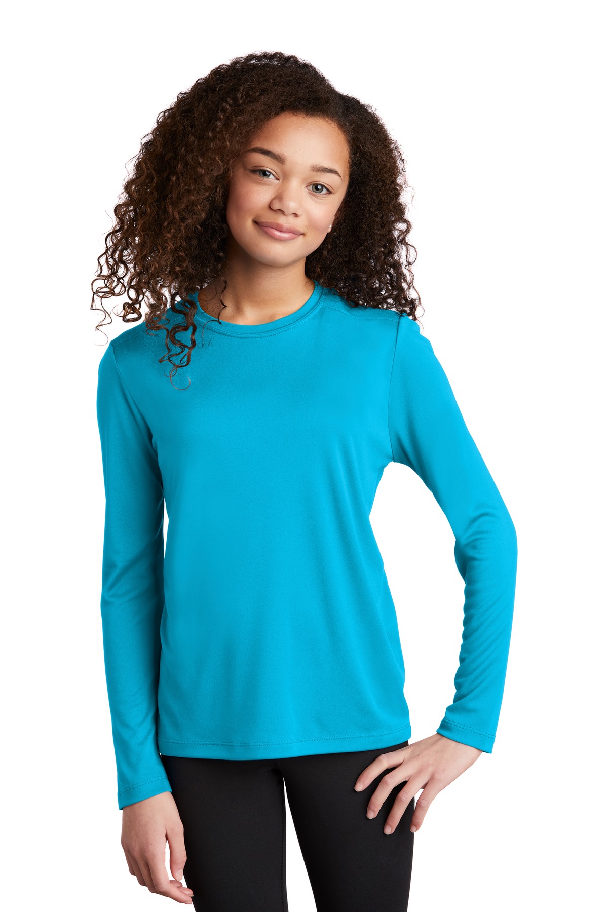 YST420LS Sport-Tek Youth Posi-UV Pro Long Sleeve Tee.