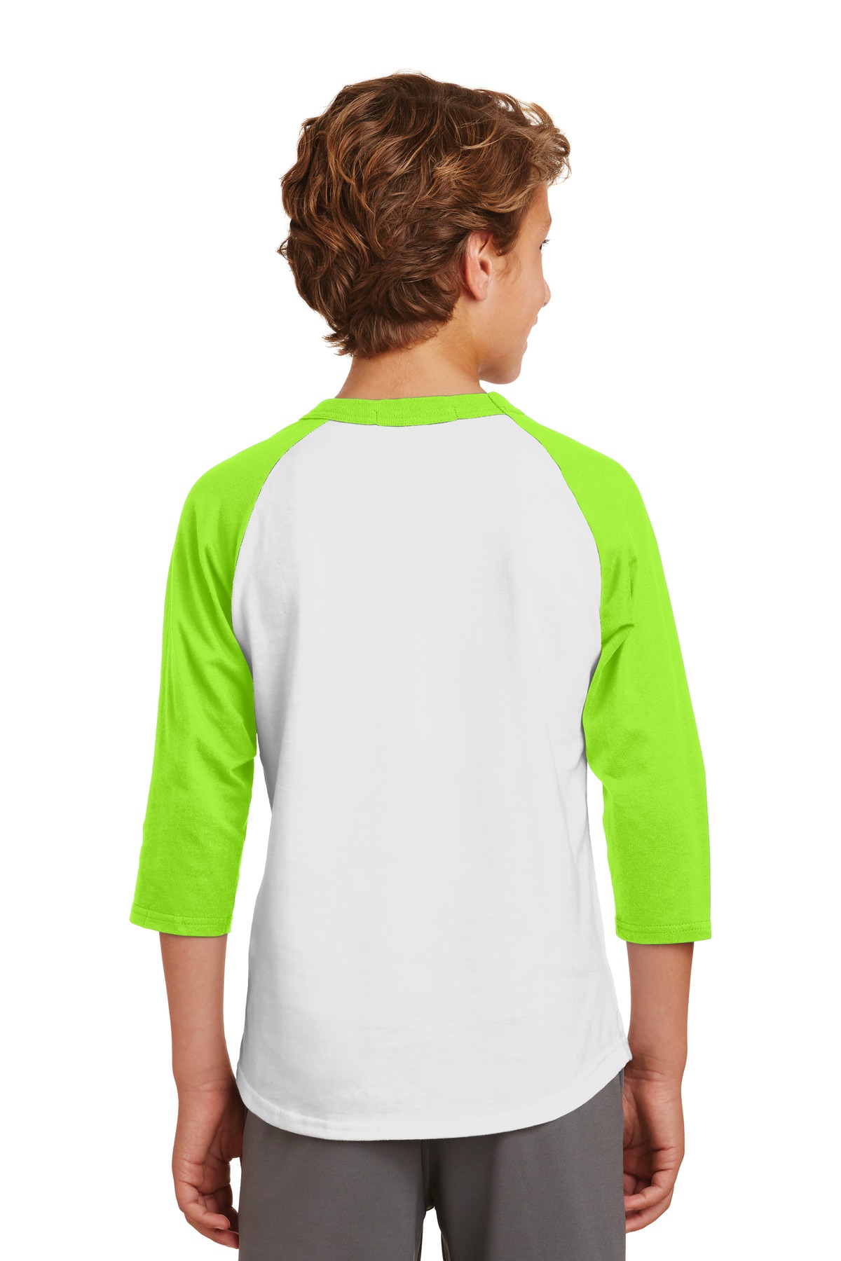 YT200 Sport-Tek Youth Colorblock Raglan Jersey. - Back Image