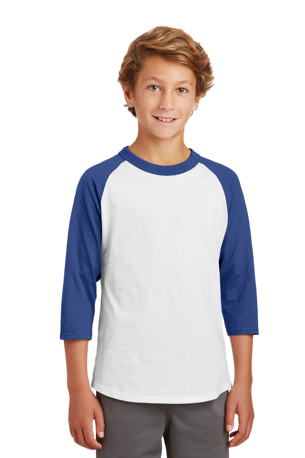 YT200 Sport-Tek Youth Colorblock Raglan Jersey.