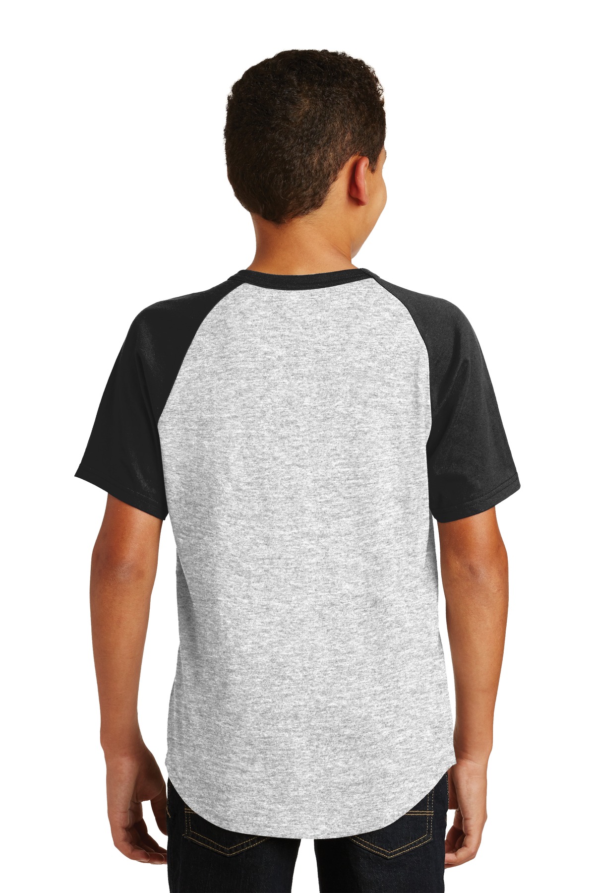 YT201 Sport-Tek Youth Short Sleeve Colorblock Raglan Jersey - Back Image