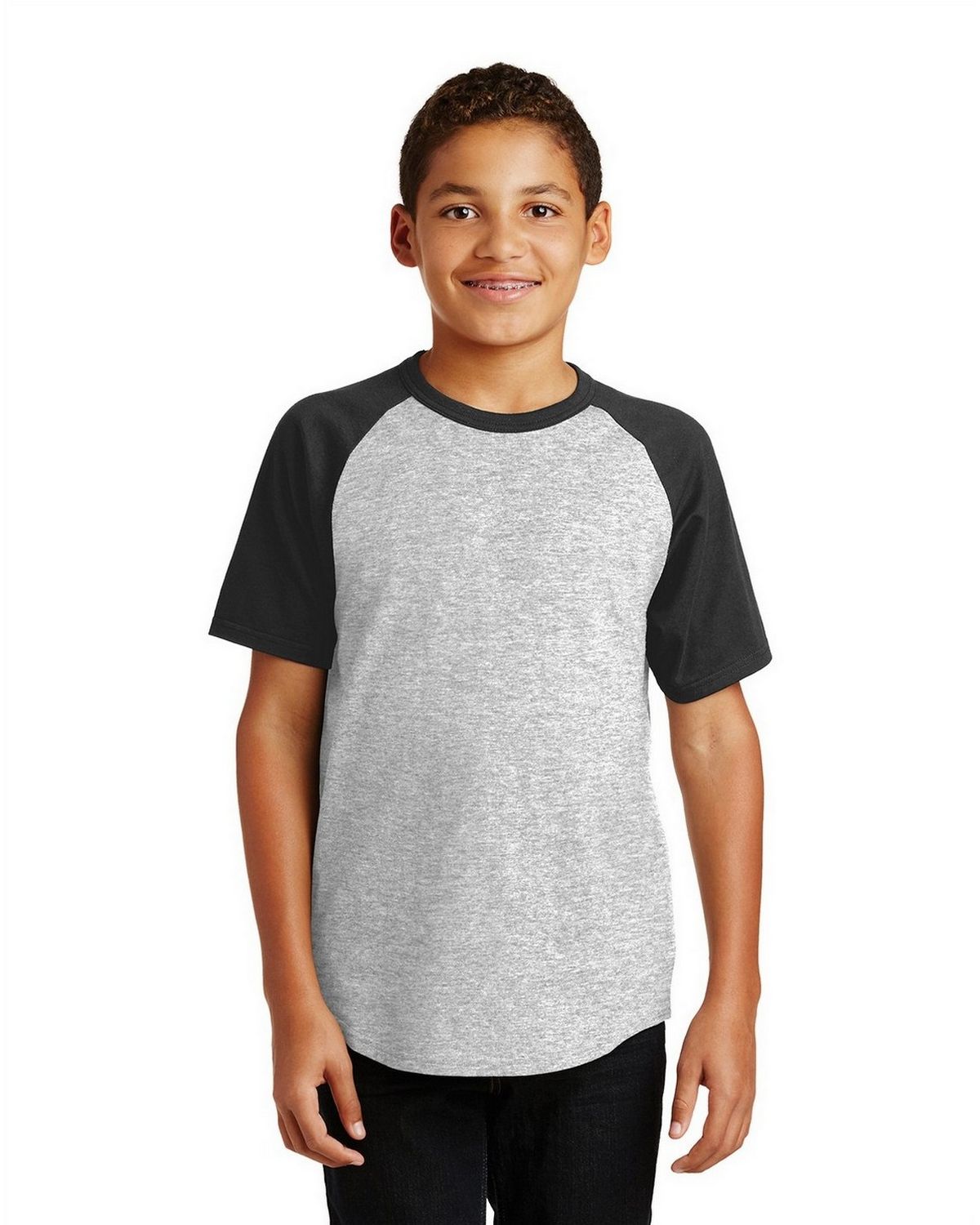 YT201 Sport-Tek Youth Short Sleeve Colorblock Raglan Jersey