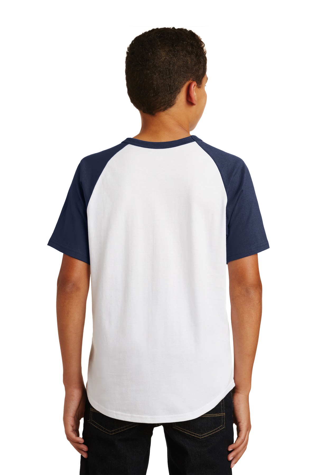 YT201 Sport-Tek Youth Short Sleeve Colorblock Raglan Jersey. - Back Image