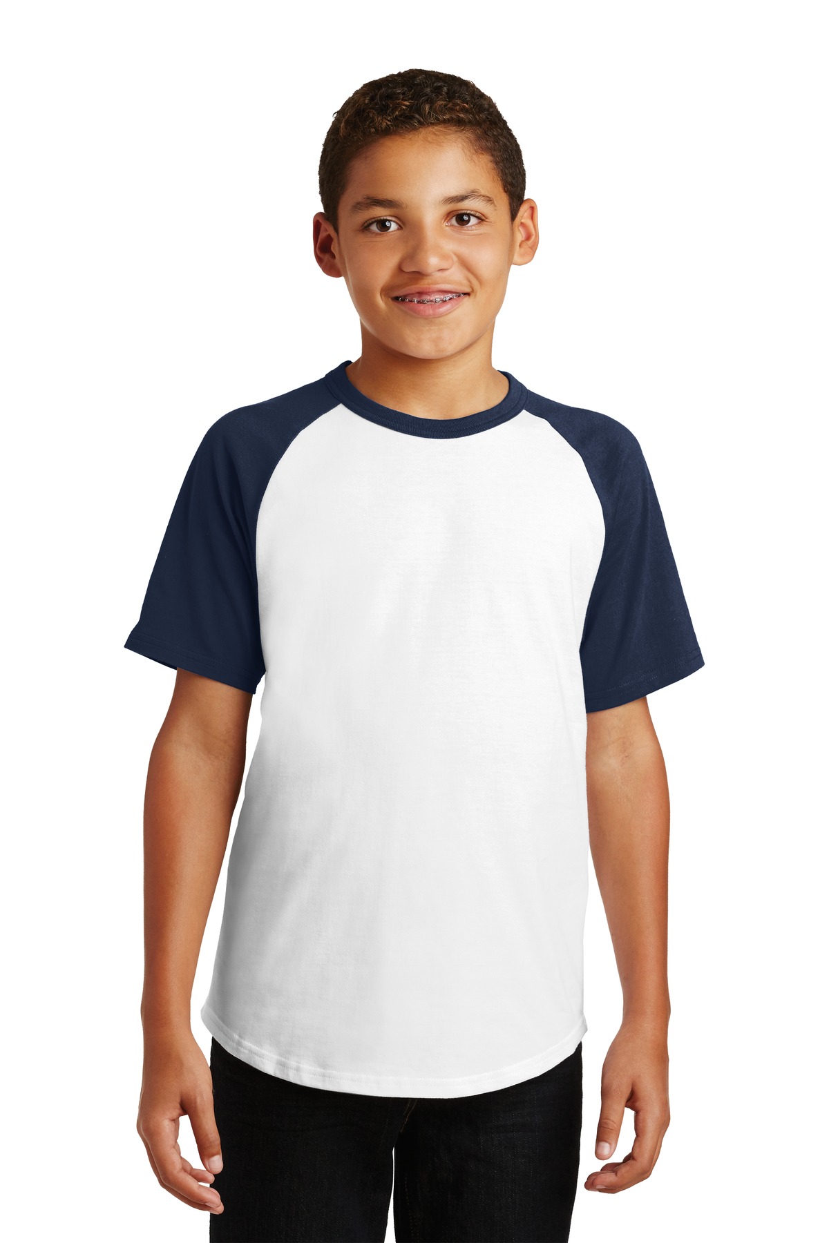 YT201 Sport-Tek Youth Short Sleeve Colorblock Raglan Jersey.