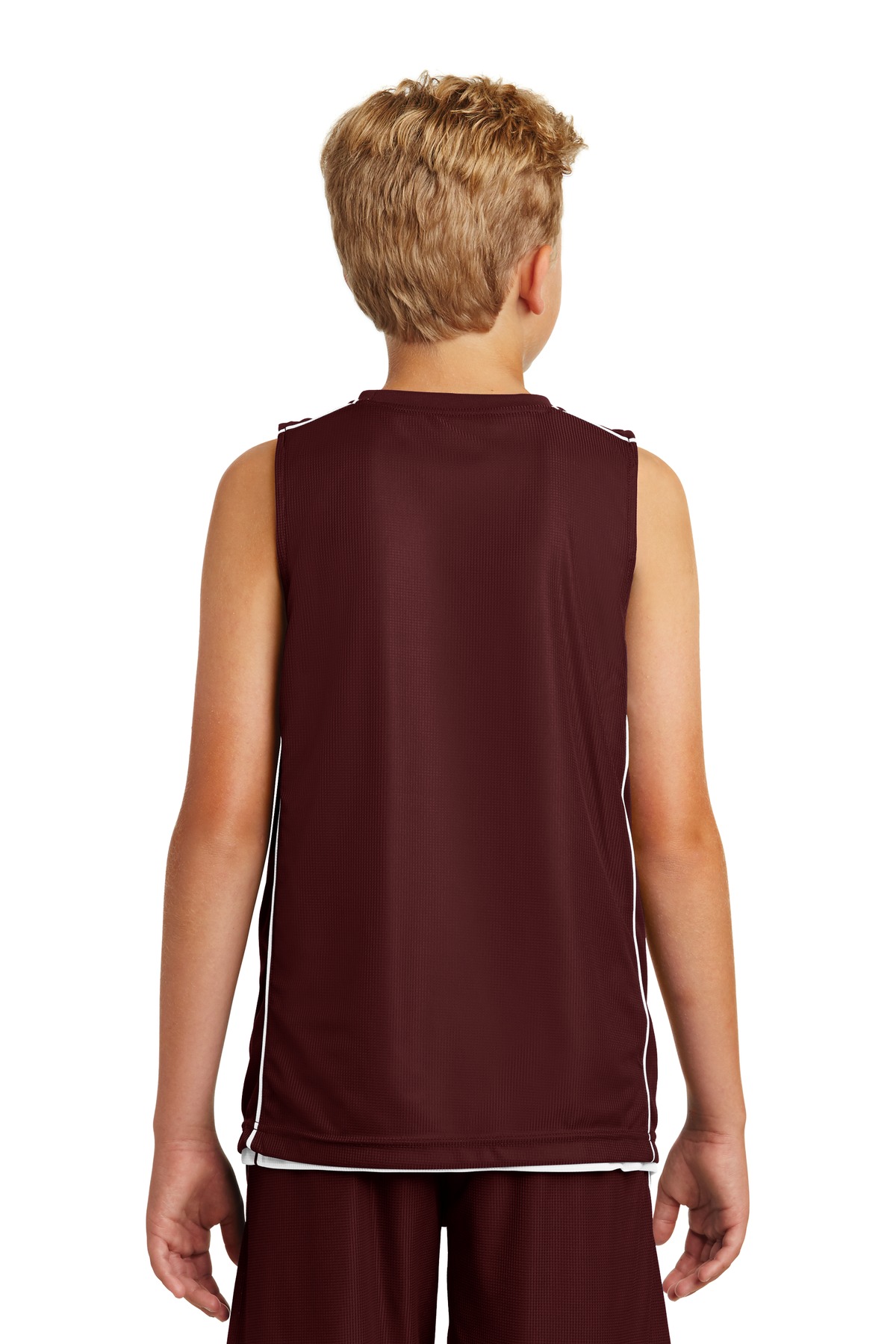 YT555 Sport-Tek Youth PosiCharge Mesh Reversible Sleeveless Tee. YT555 Sport-Tek Youth PosiCharge Mesh Reversible Sleeveless Tee. - Back Image