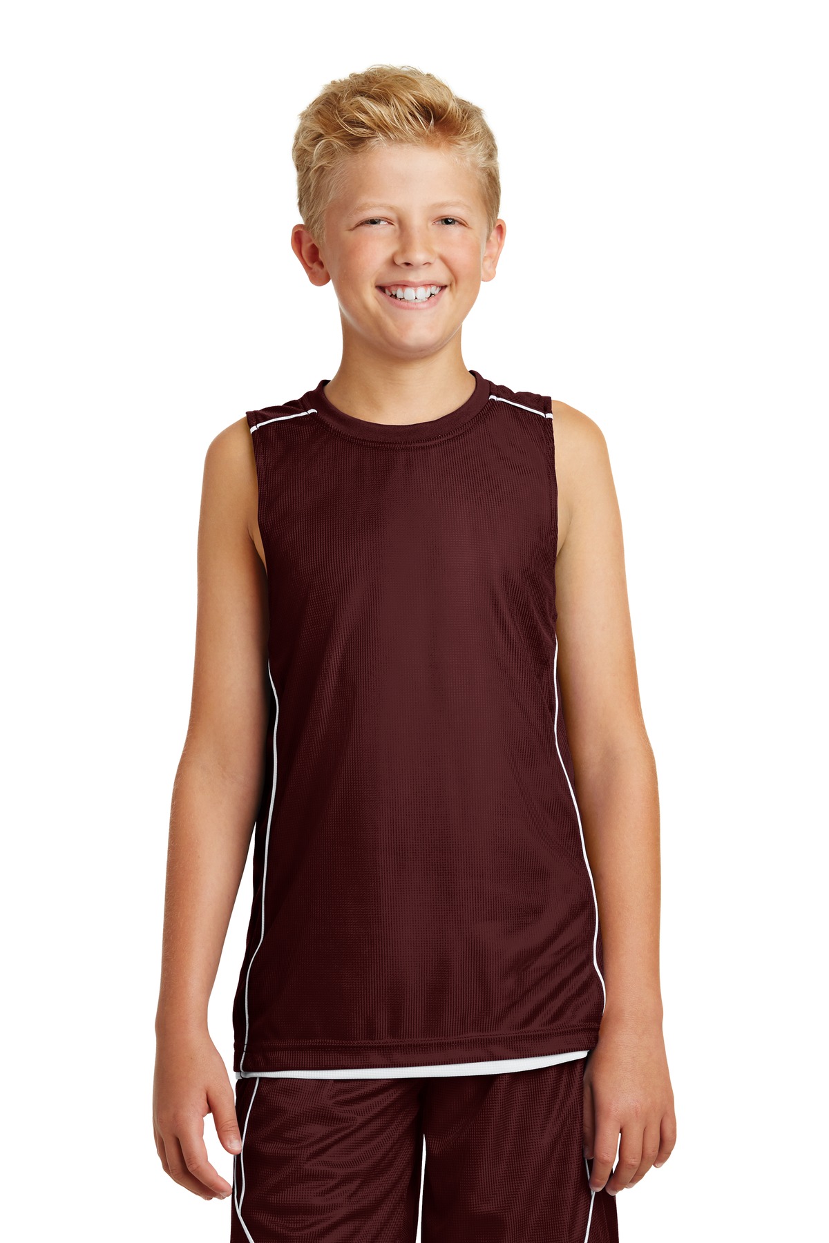 YT555 Sport-Tek Youth PosiCharge Mesh Reversible Sleeveless Tee. YT555 Sport-Tek Youth PosiCharge Mesh Reversible Sleeveless Tee.