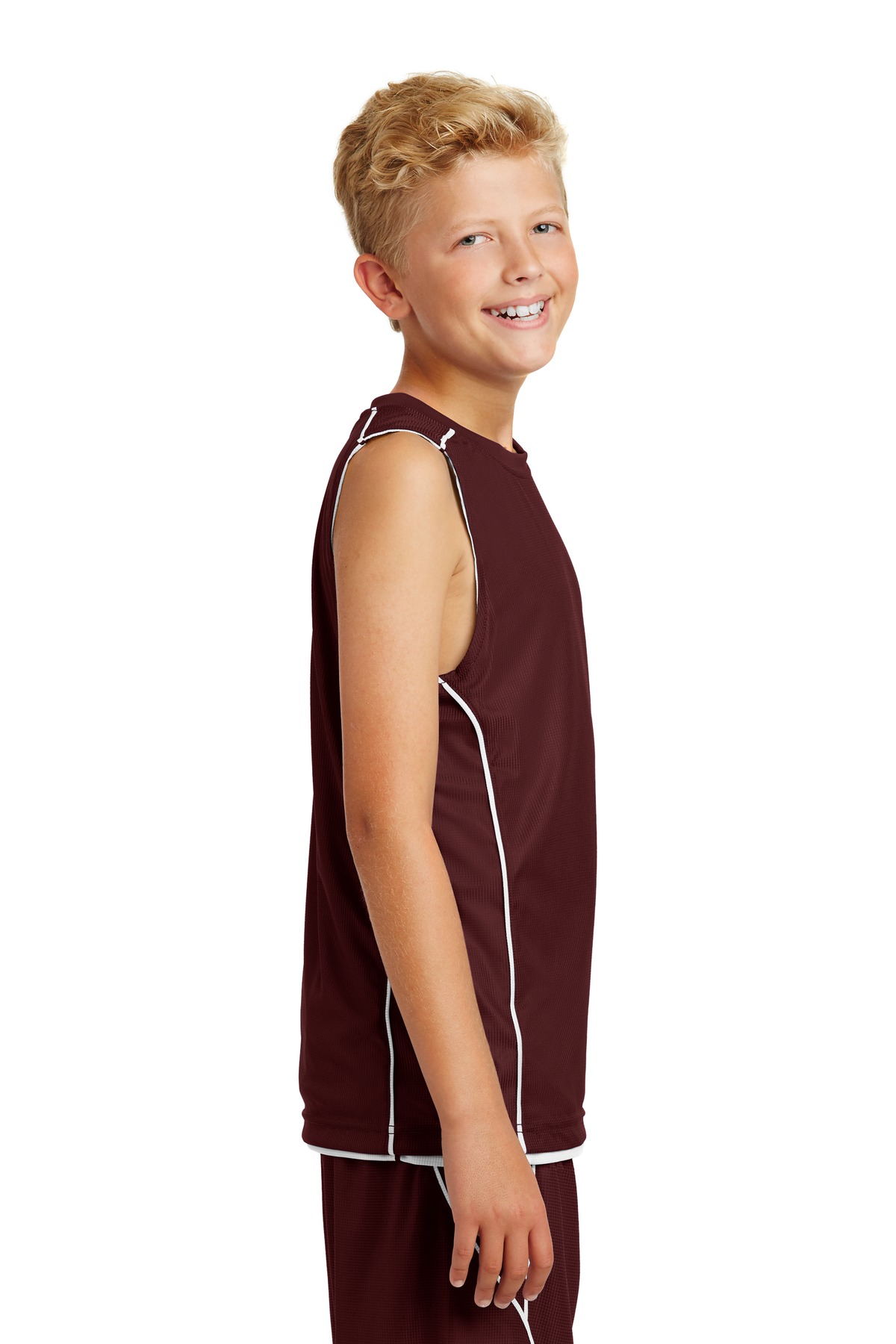YT555 Sport-Tek Youth PosiCharge Mesh Reversible Sleeveless Tee. YT555 Sport-Tek Youth PosiCharge Mesh Reversible Sleeveless Tee. - Siide Image