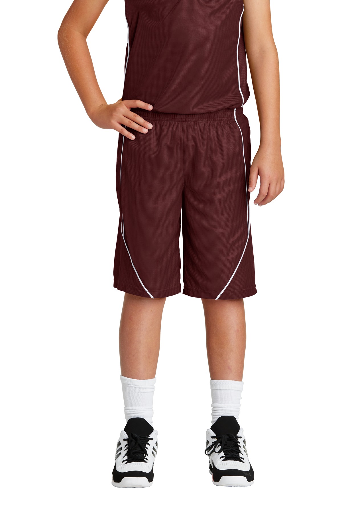 YT565 Sport-Tek Youth PosiCharge Mesh Reversible Spliced Short. YT565 Sport-Tek Youth PosiCharge Mesh Reversible Spliced Short.